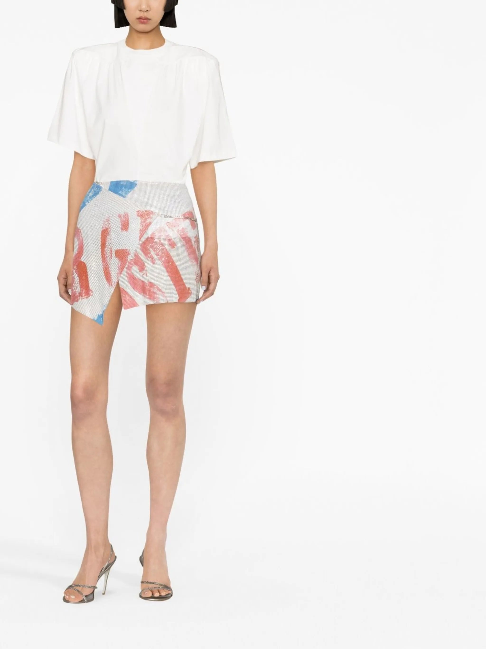 logo-print fitted skirt