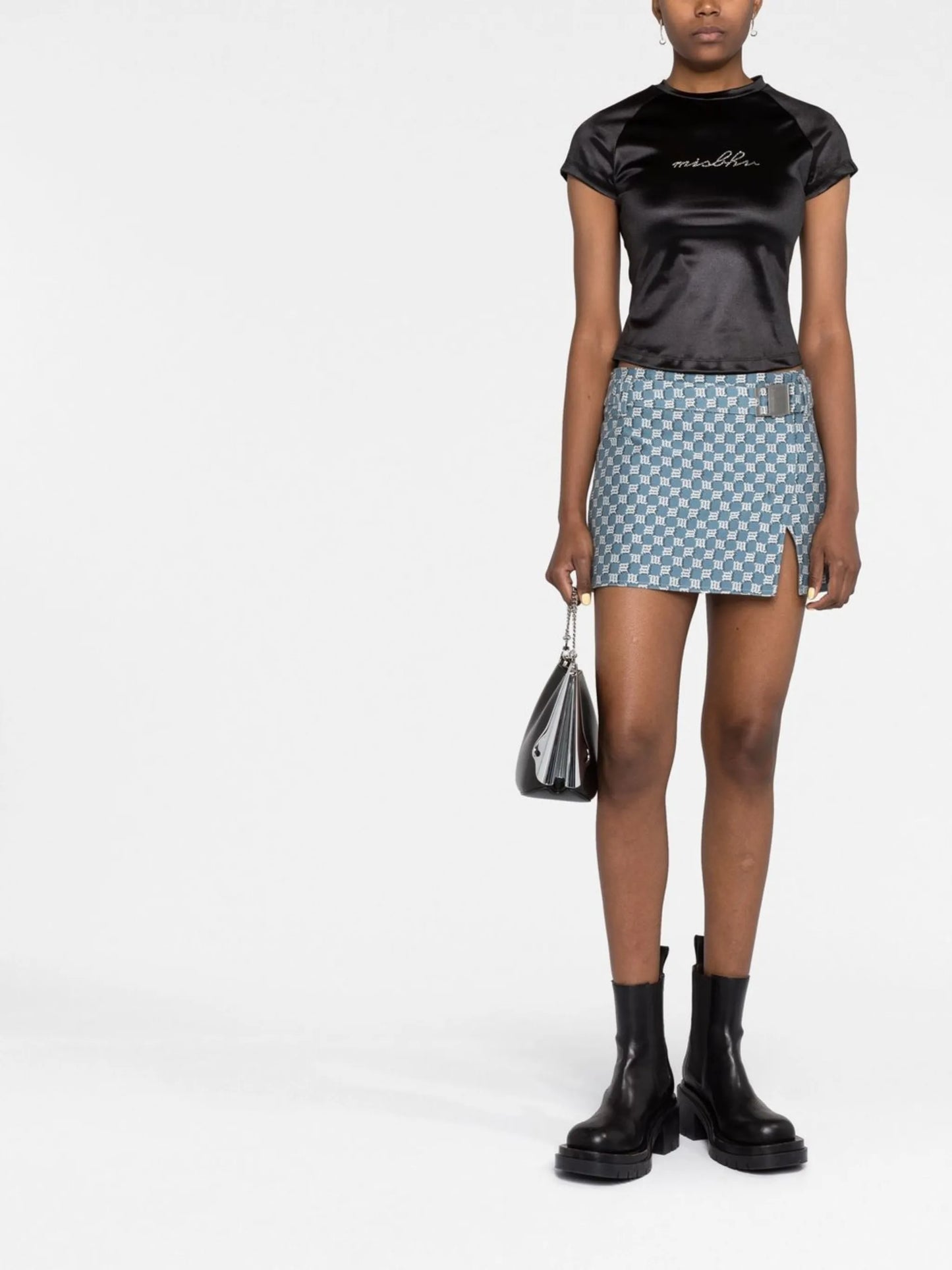 crystal-embellished logo top