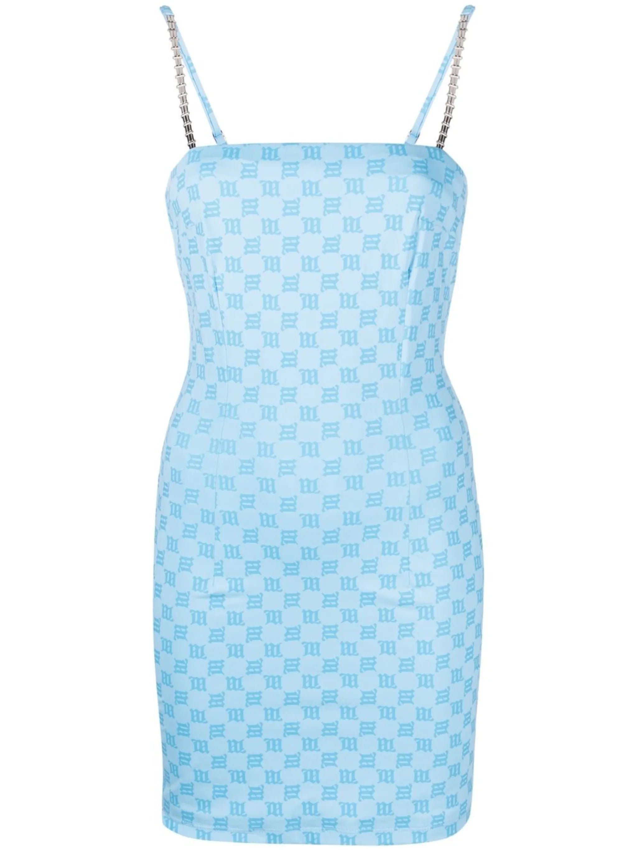 logo-print short dress