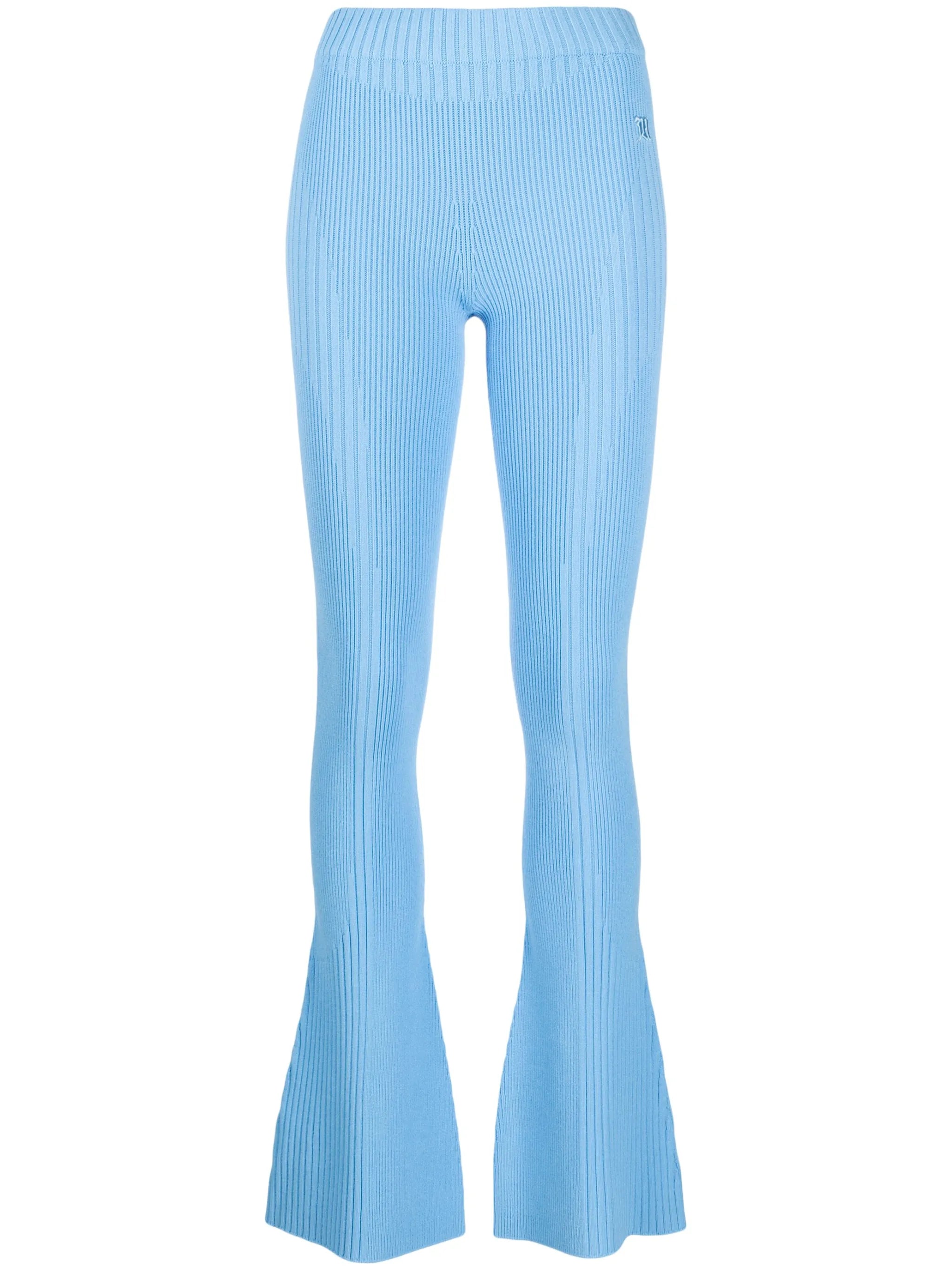 knitted flared trousers