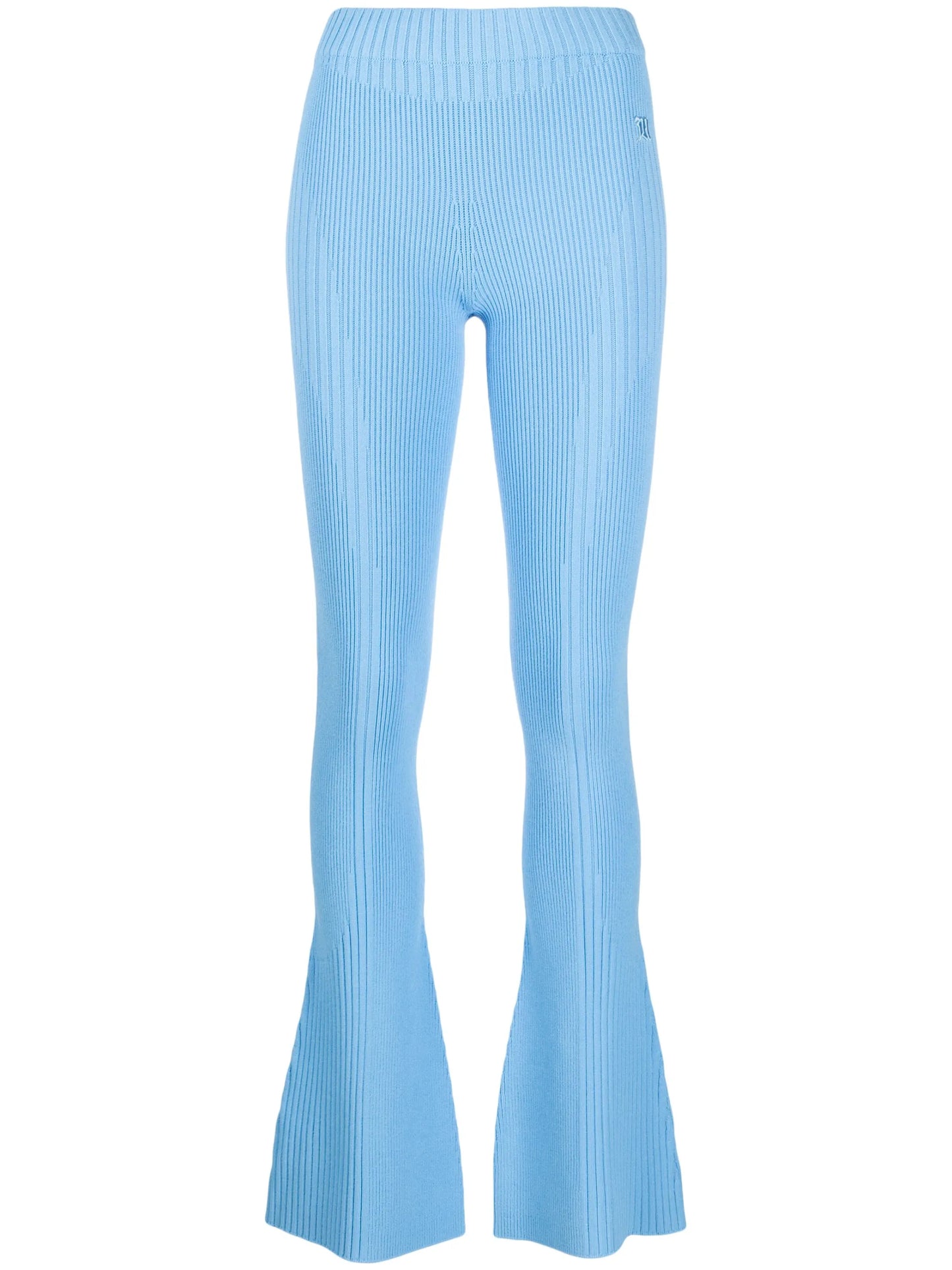 knitted flared trousers