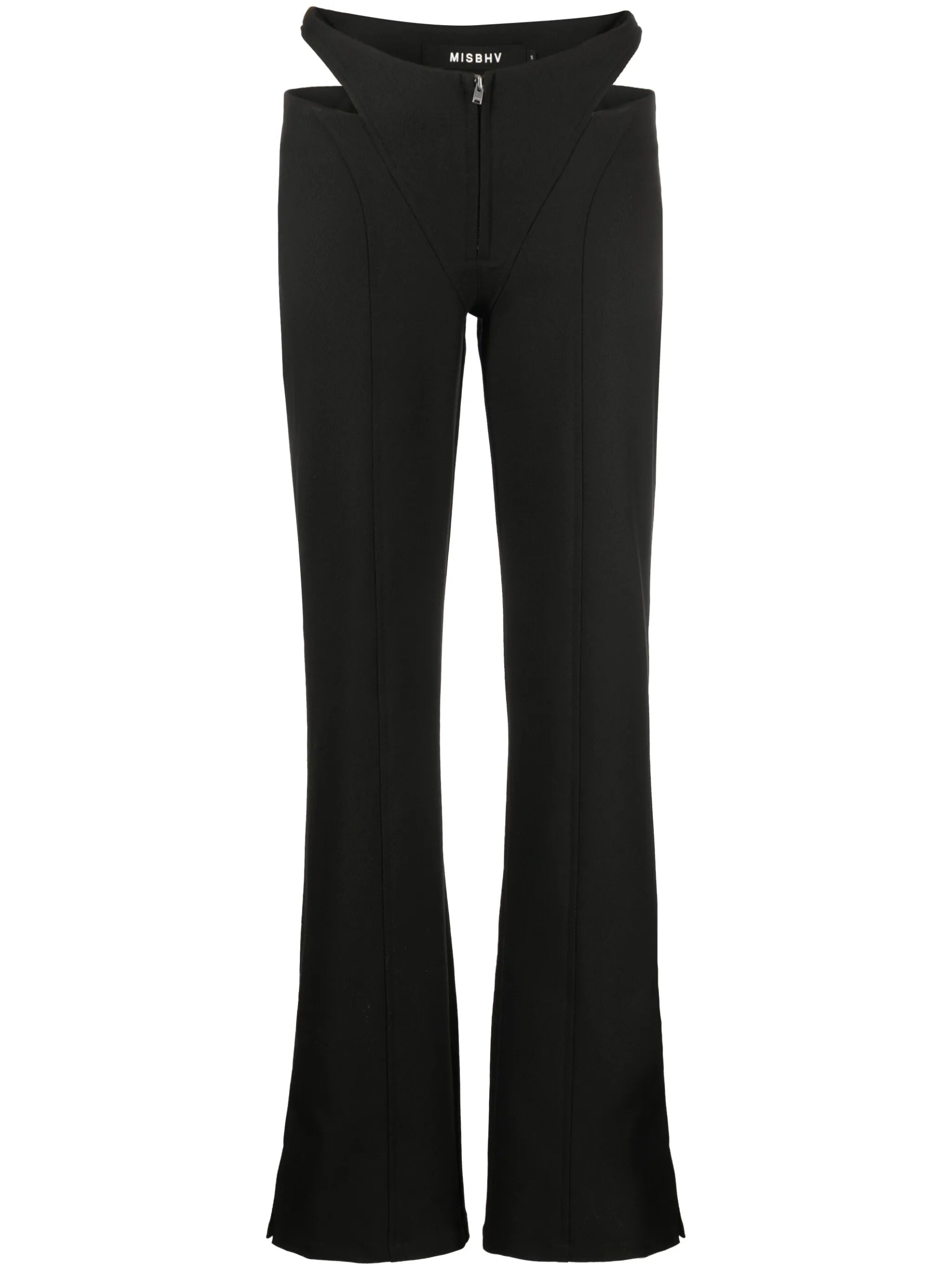 cut-out straight-leg trousers