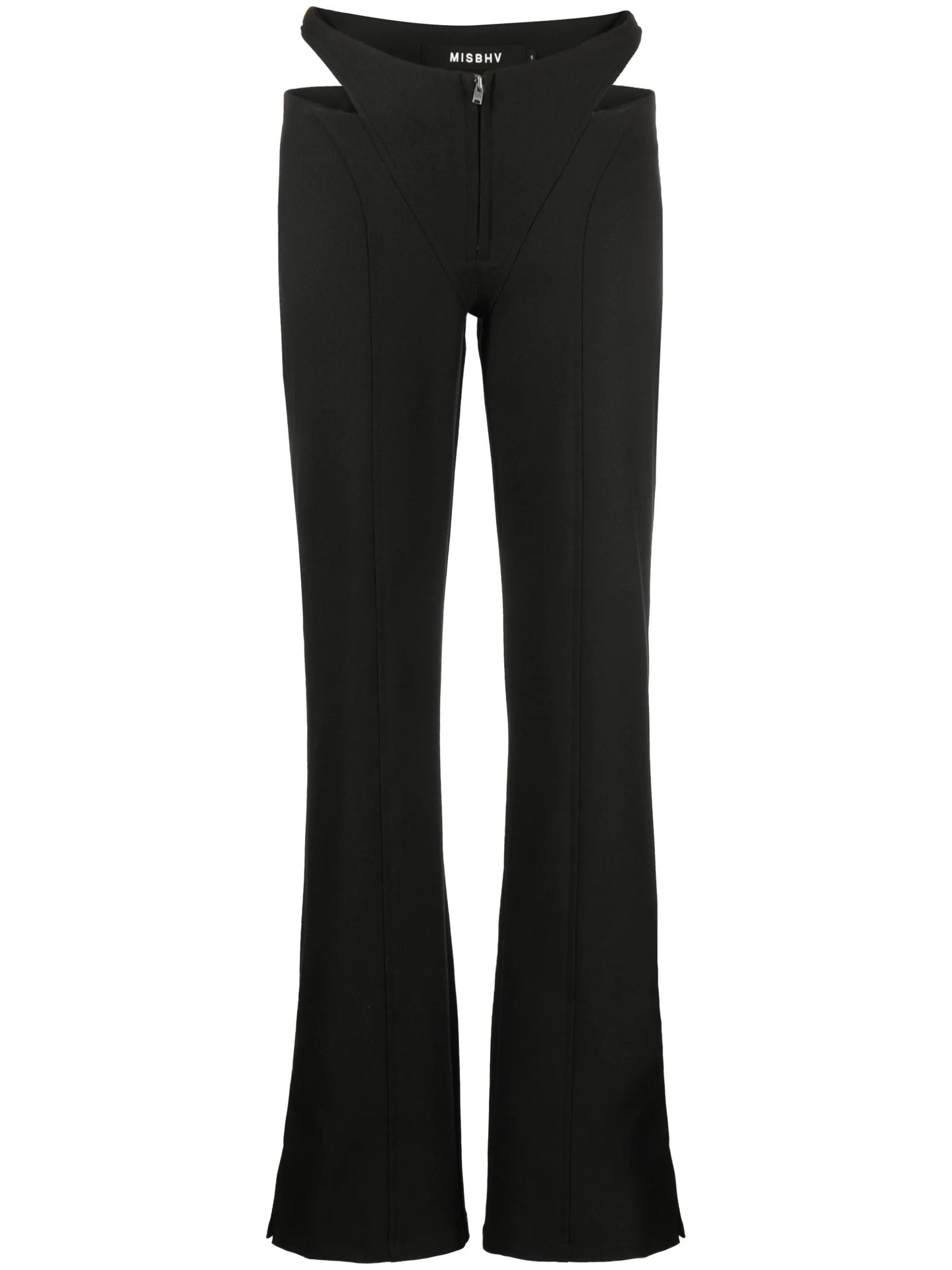 cut-out straight-leg trousers