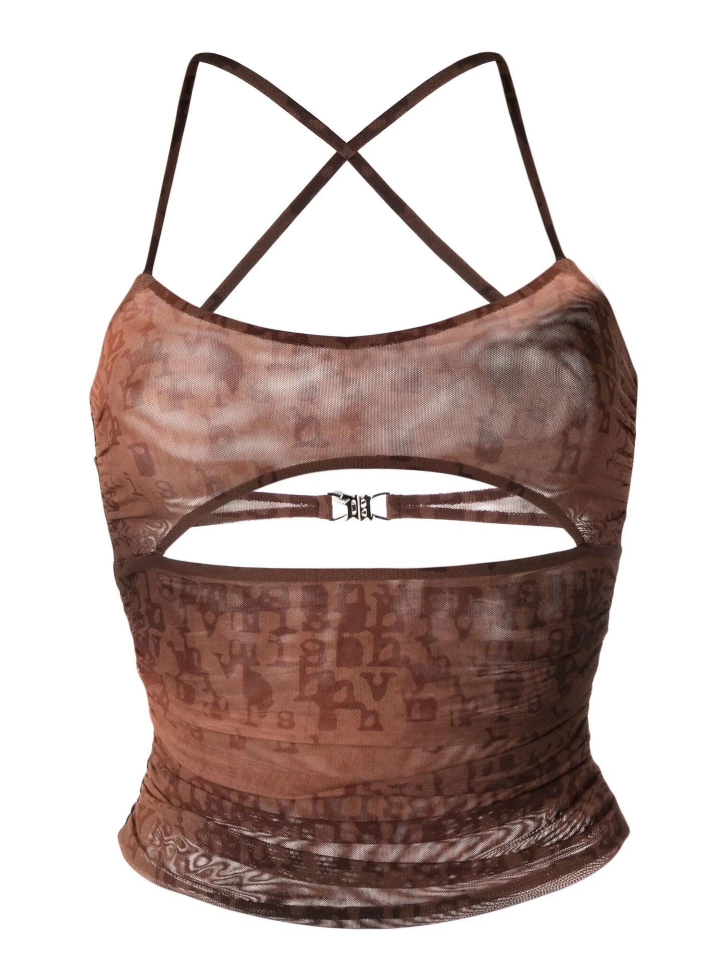 corset-style cropped top