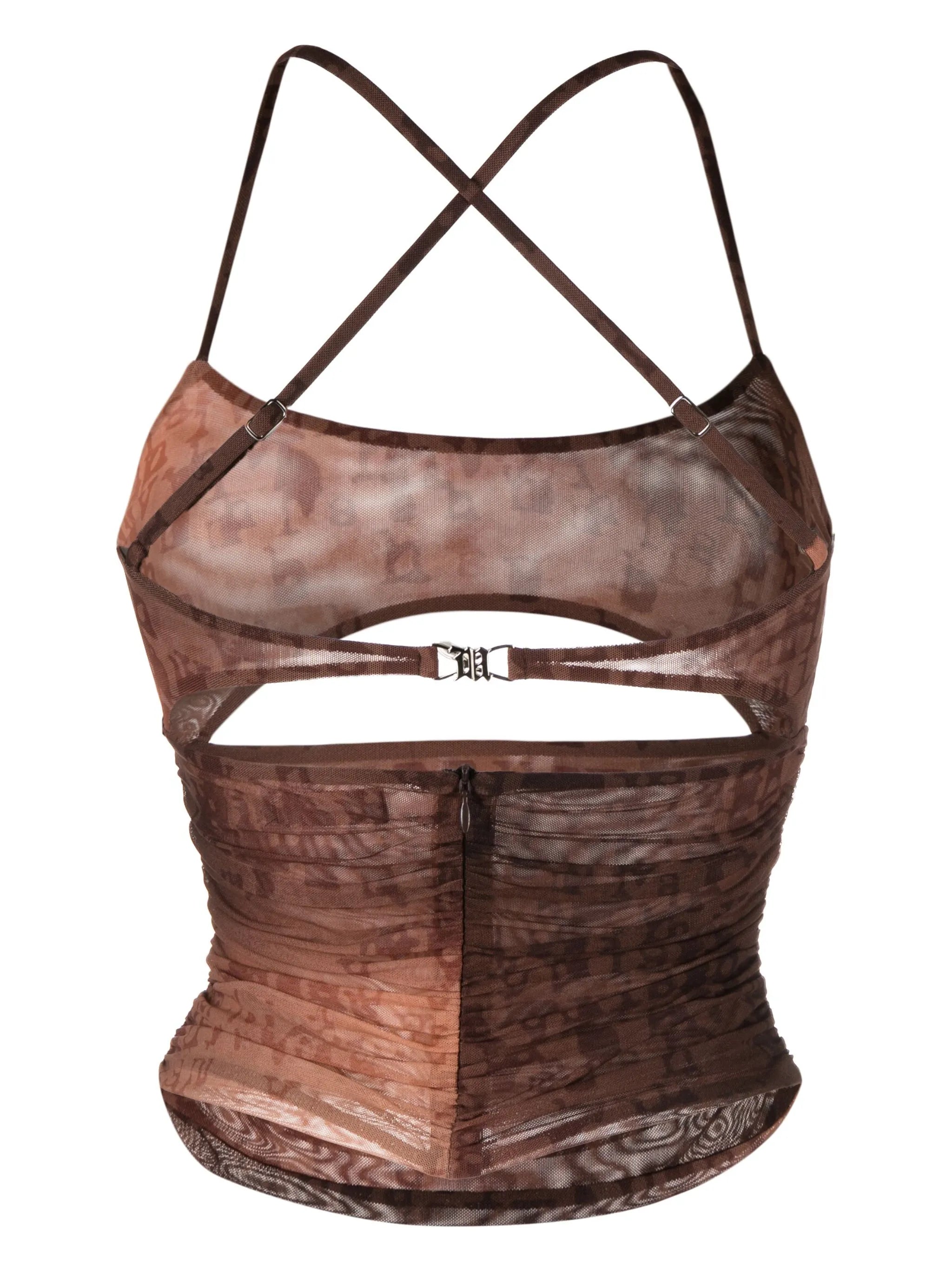 corset-style cropped top