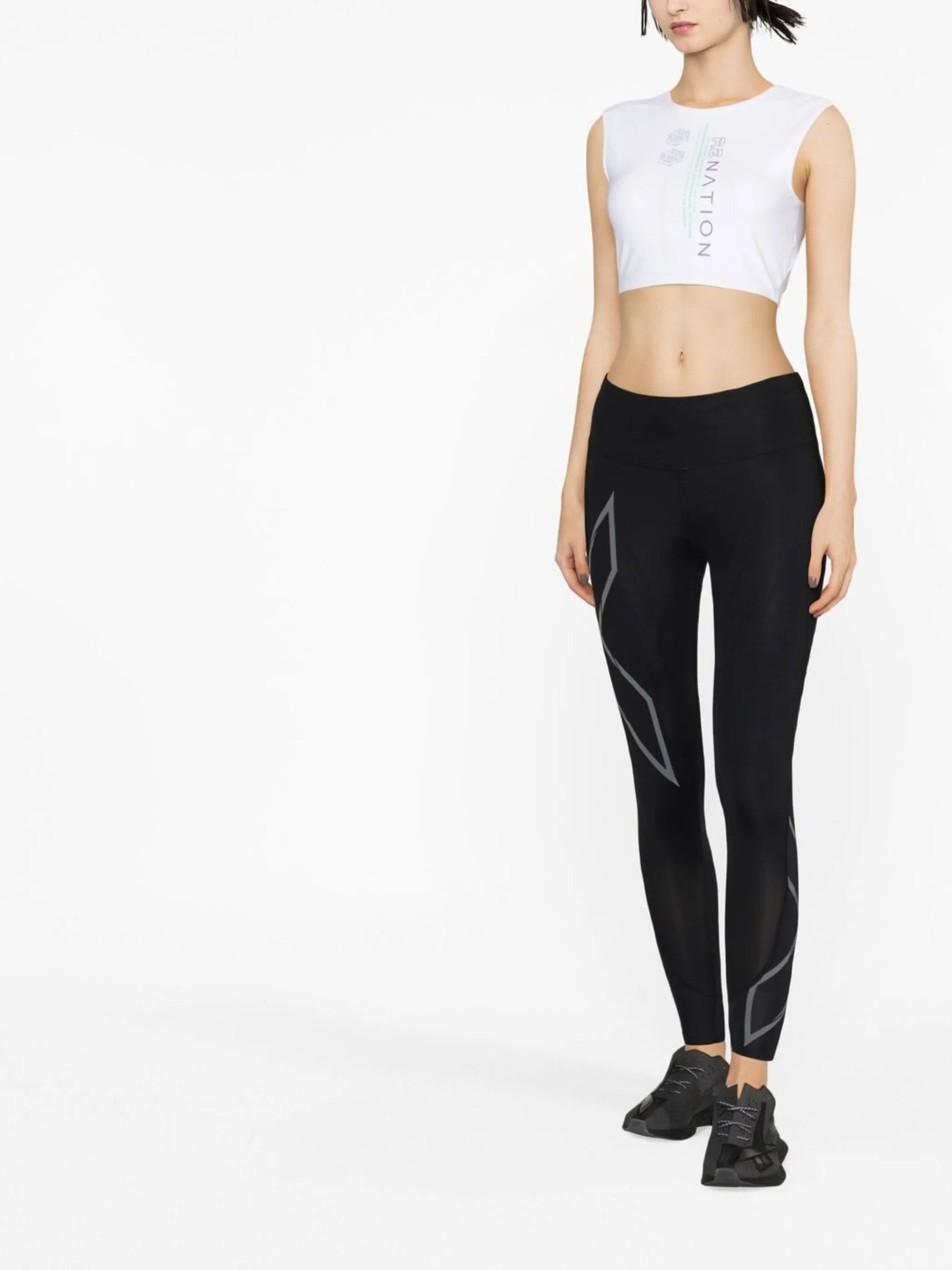 logo-print cropped vest top