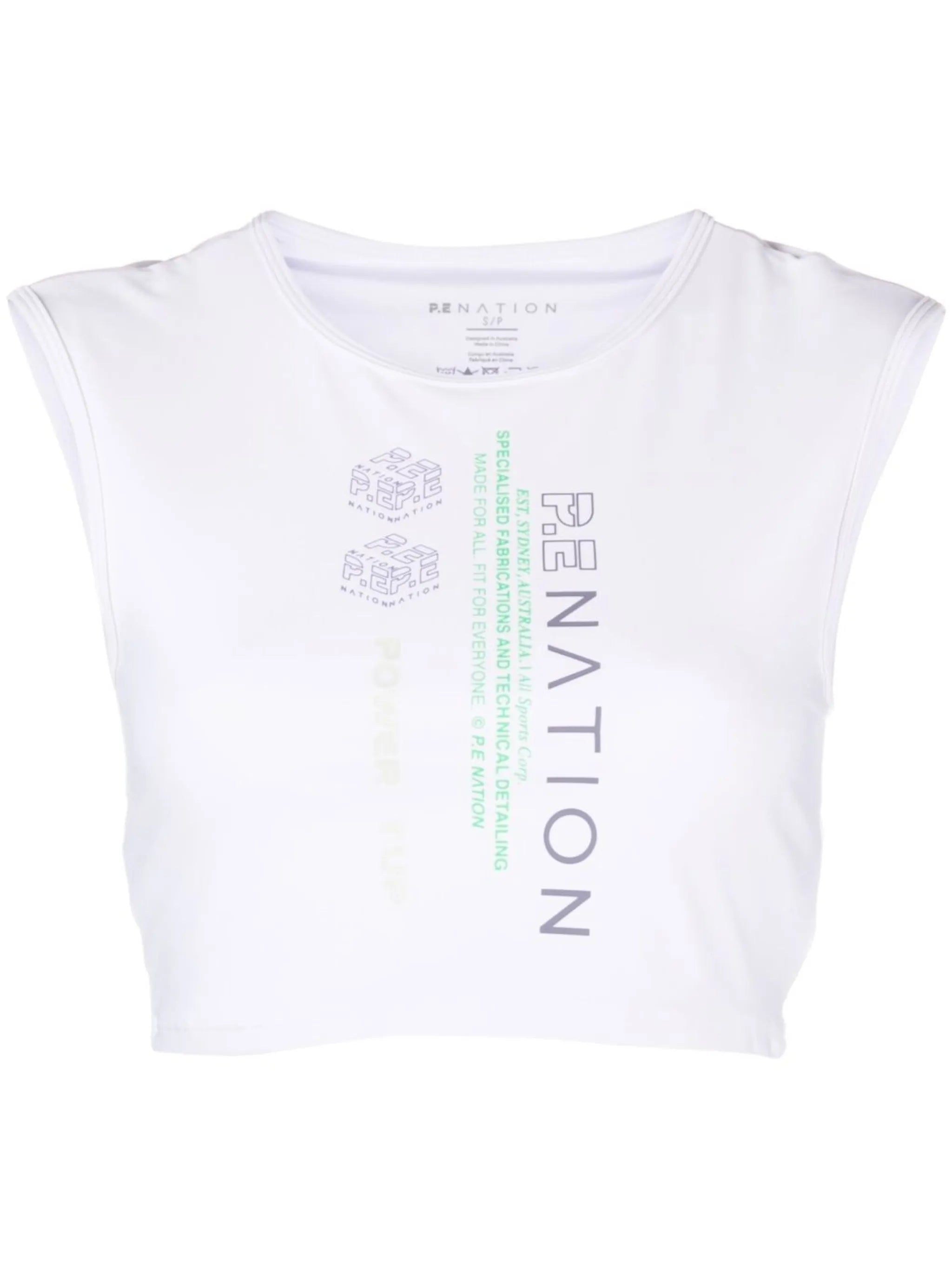 logo-print cropped vest top