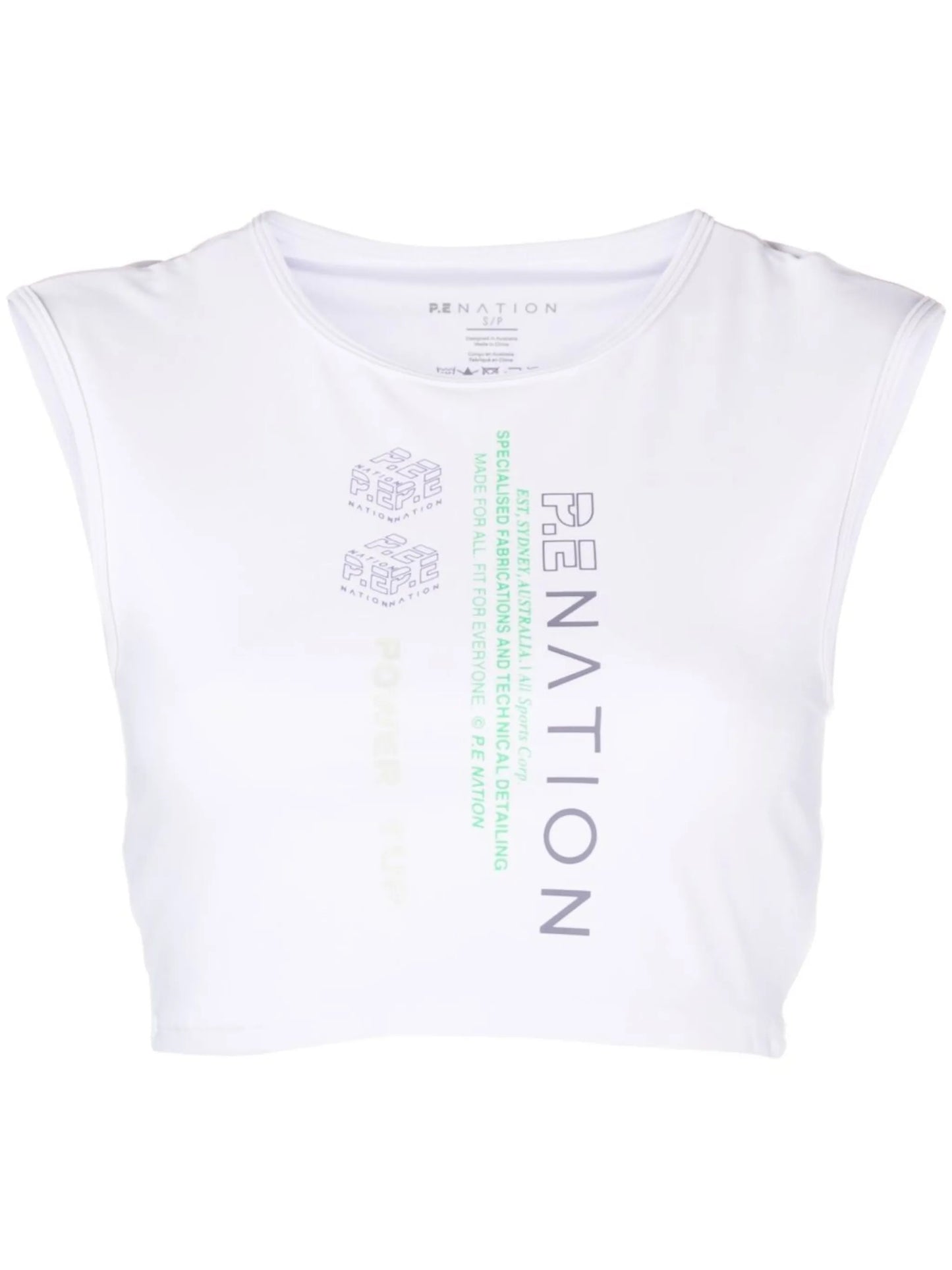 logo-print cropped vest top