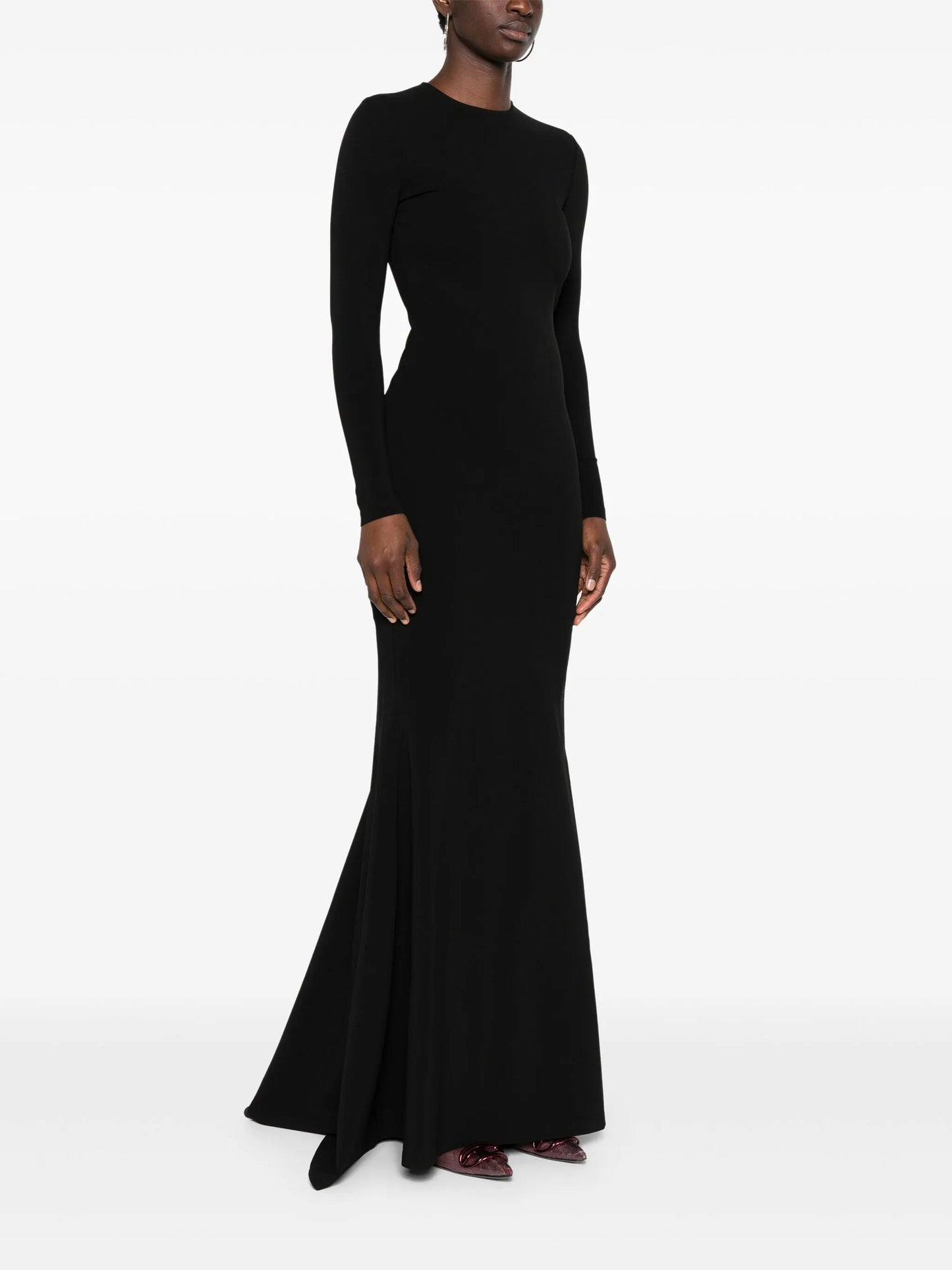 long-sleeved jersey gown