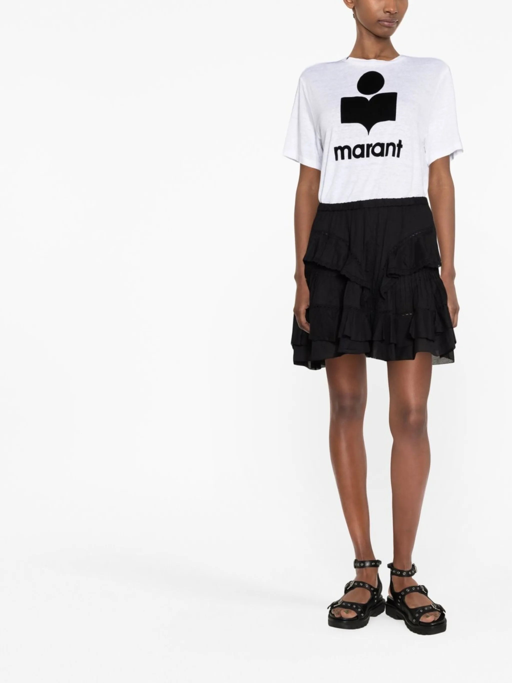 Moano organic-cotton ruffled miniskirt