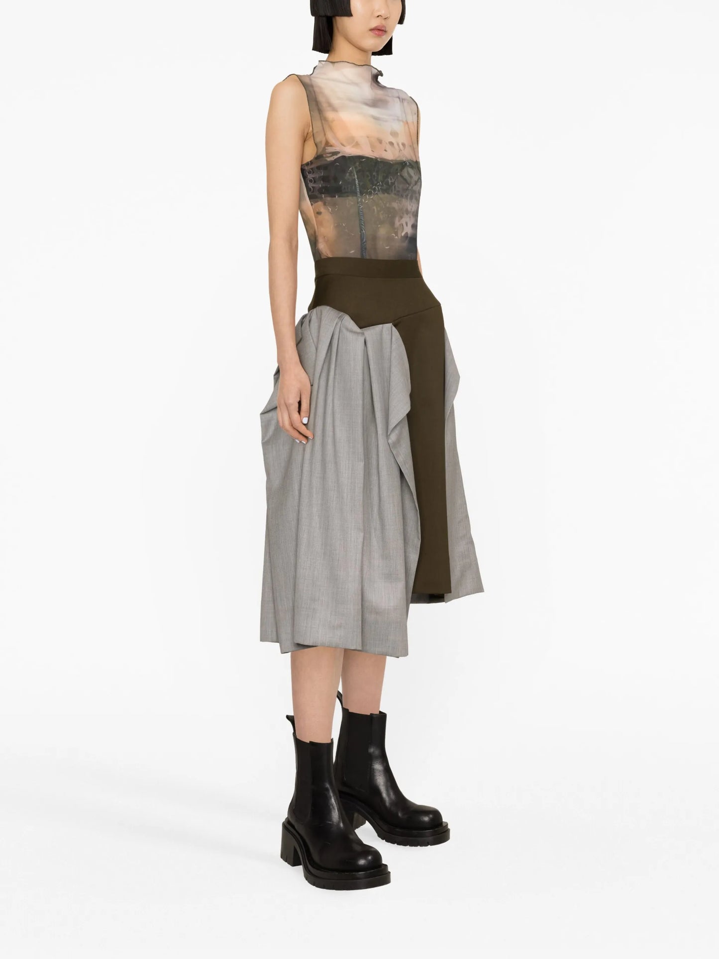 panelled midi skirt