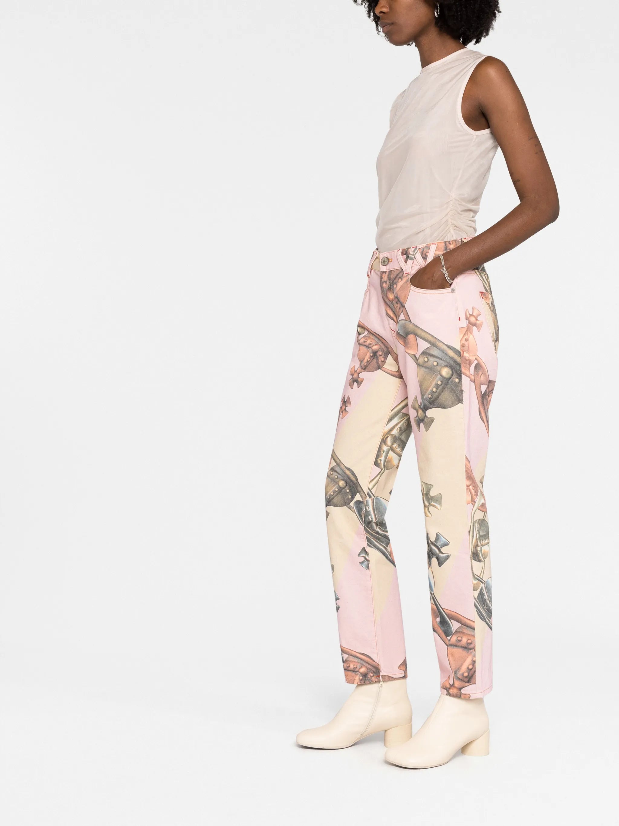 Harris logo-print cotton jeans