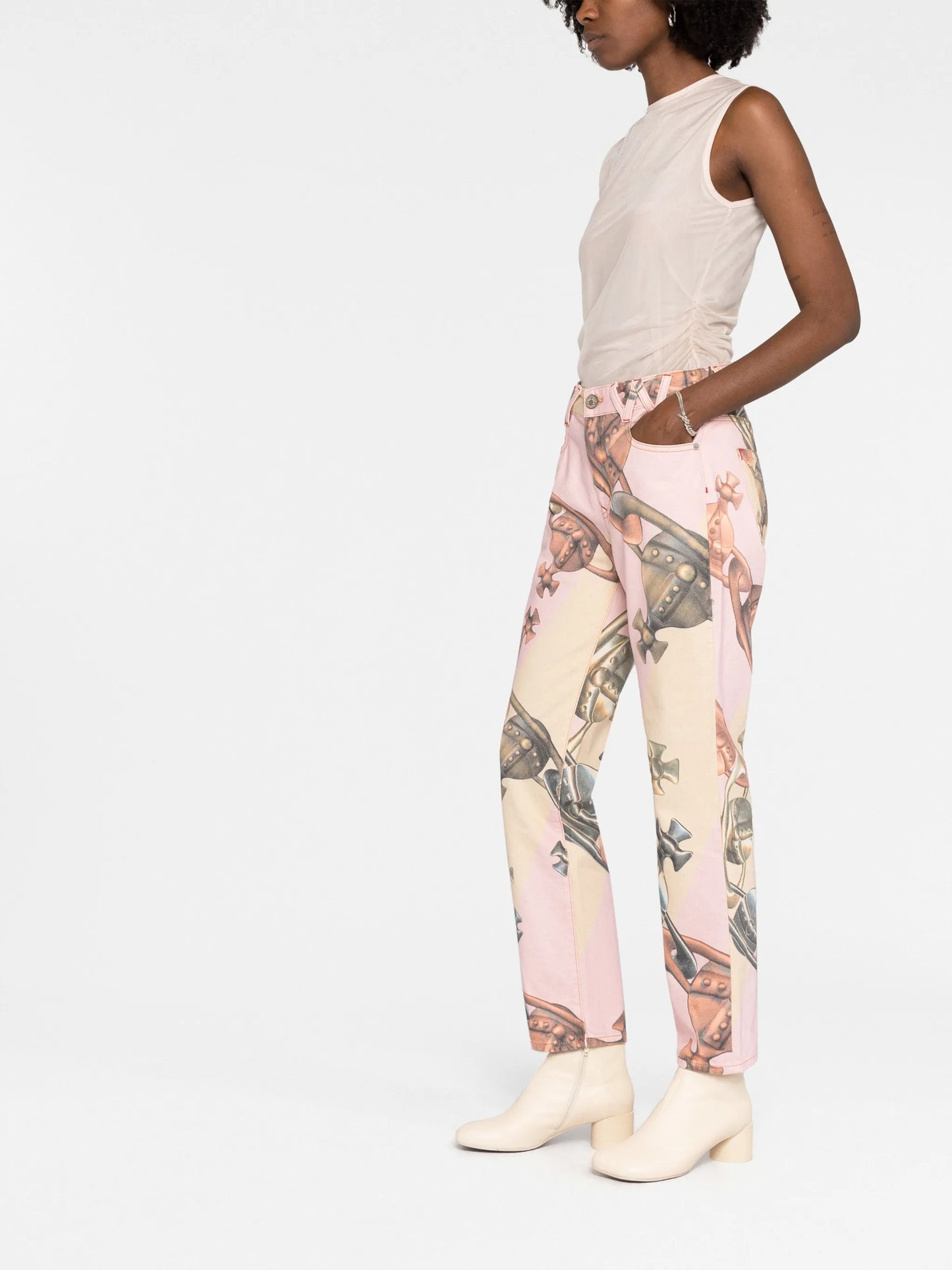 Harris logo-print cotton jeans