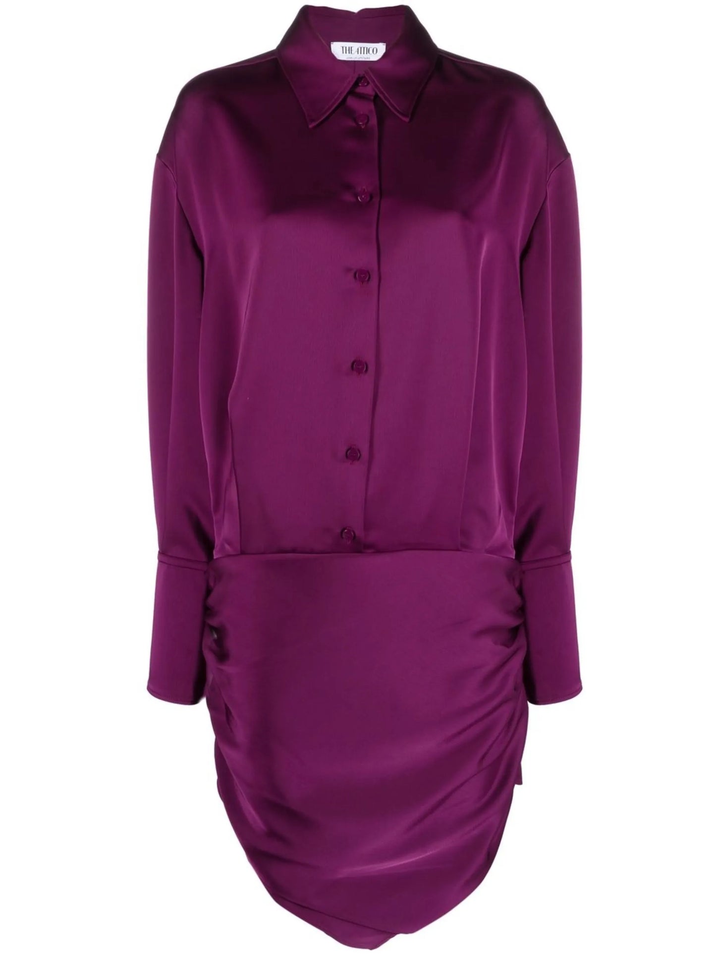 Hatty satin mini shirtdress