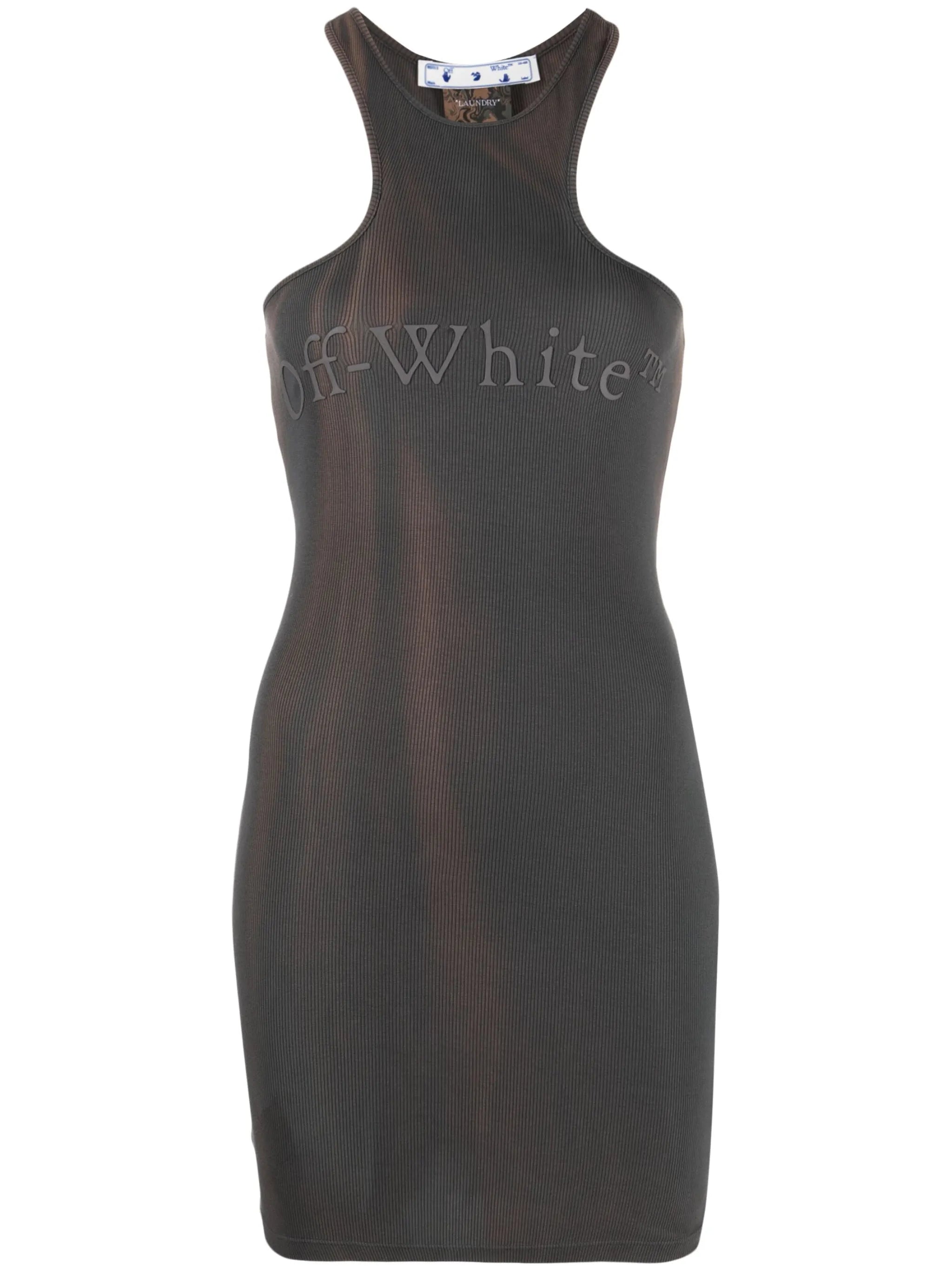 logo-detail tie-dye sleeveless minidress