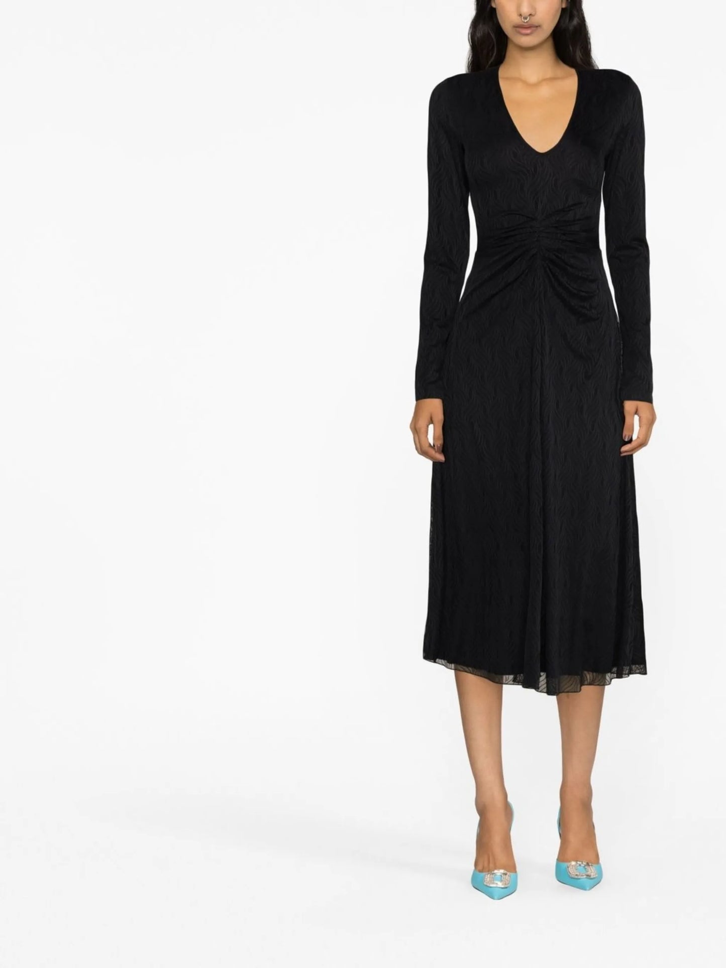 Sierra ruched-detail midi dress