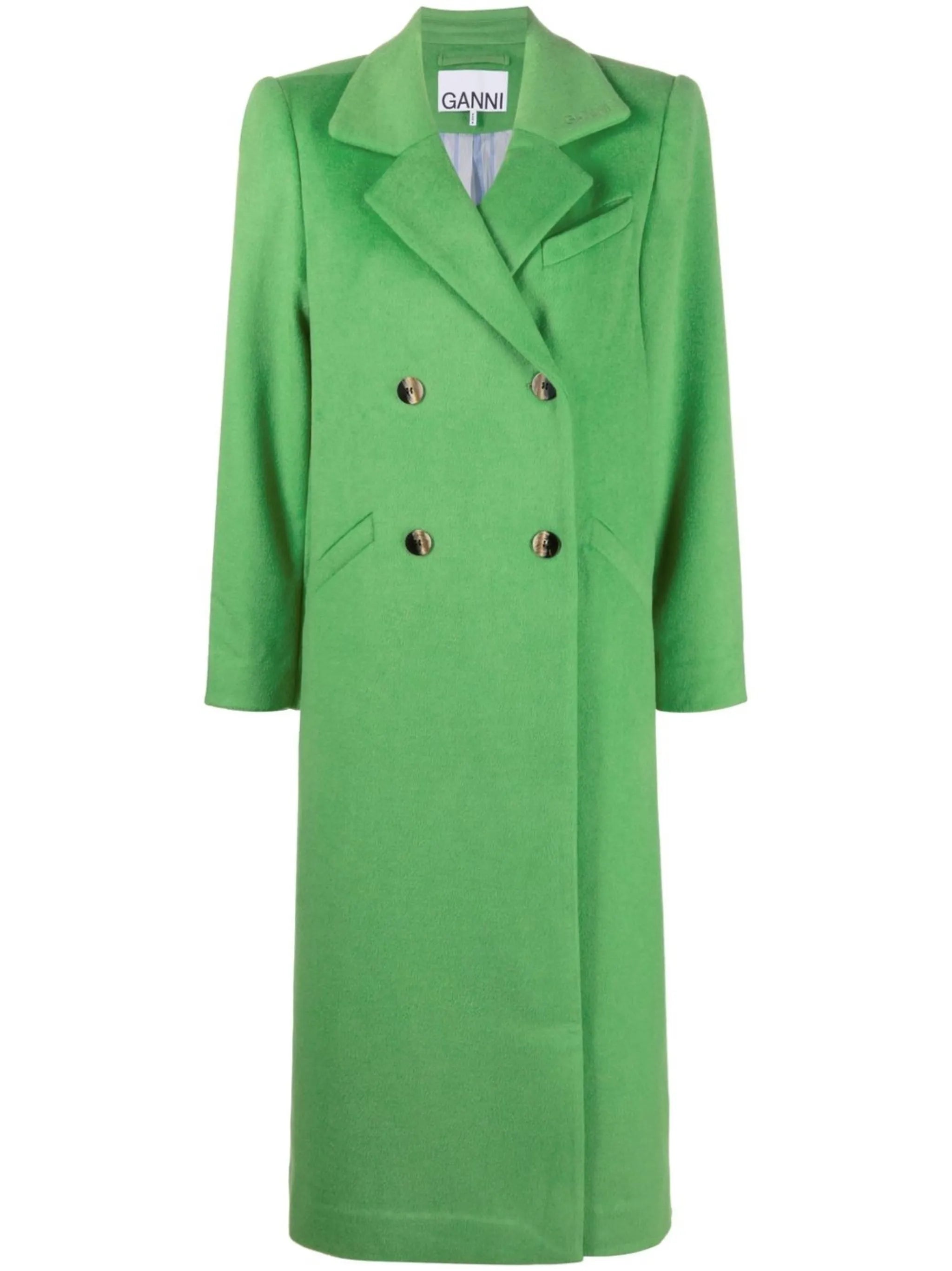 double-breasted button-fastening coat