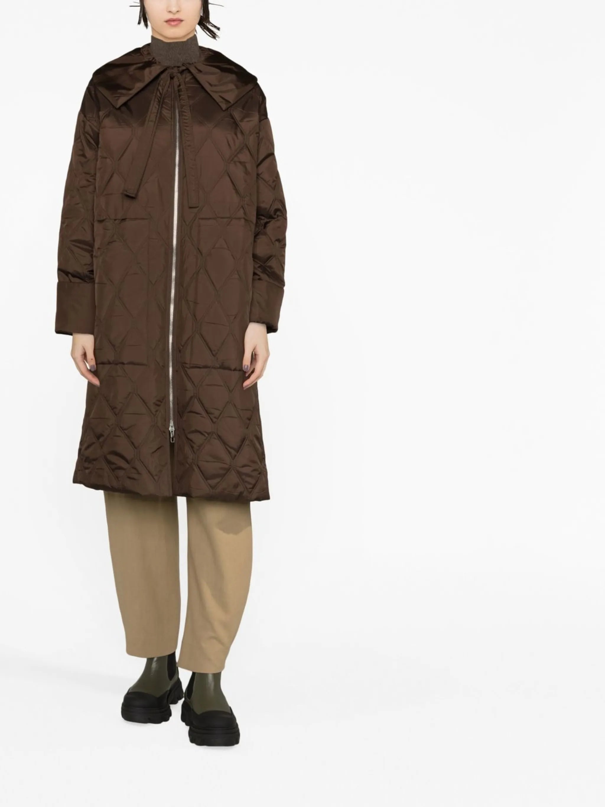 recycled polyester quilted coat