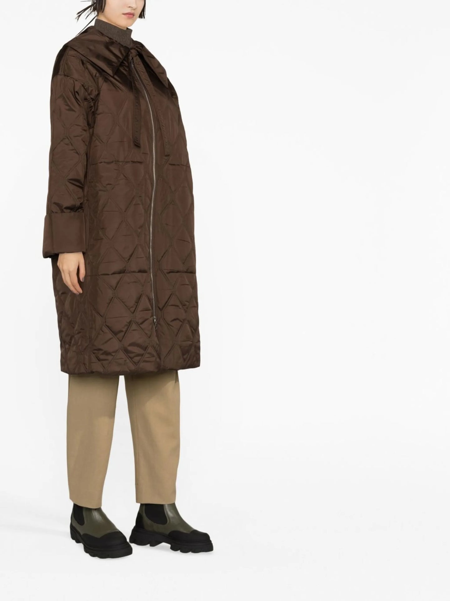 recycled polyester quilted coat
