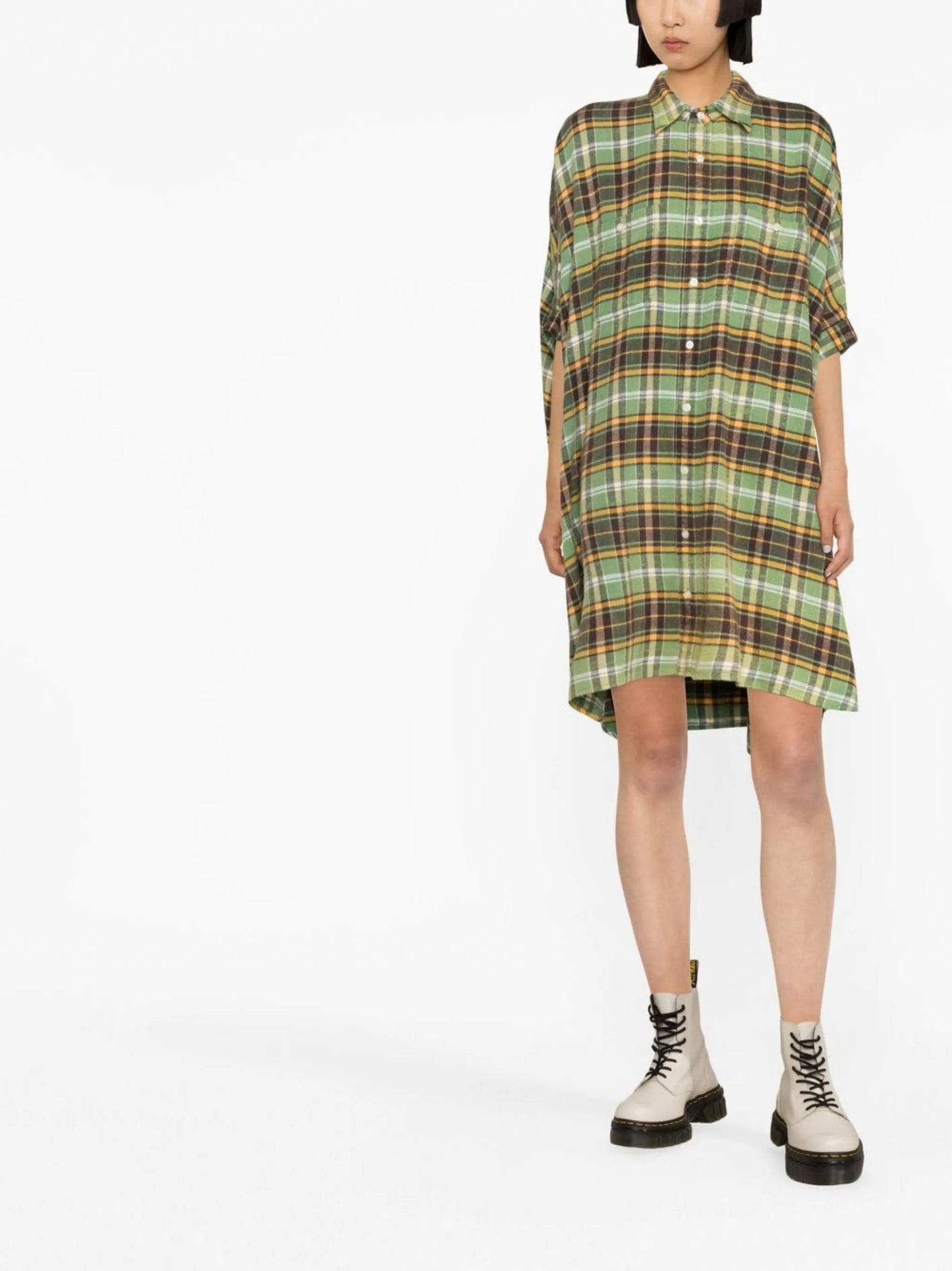 oversized plaid shirtdress