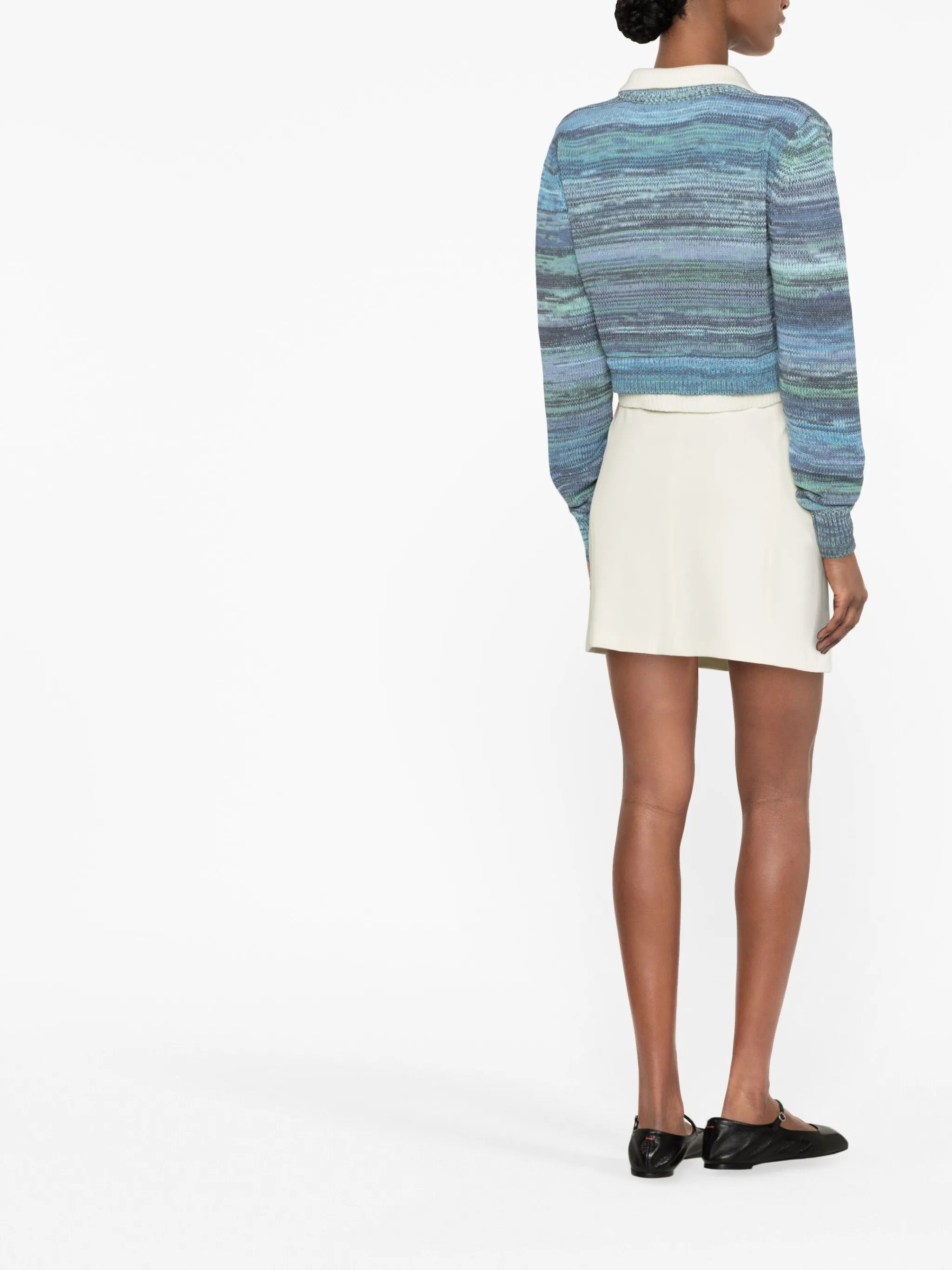 long-sleeve knitted top