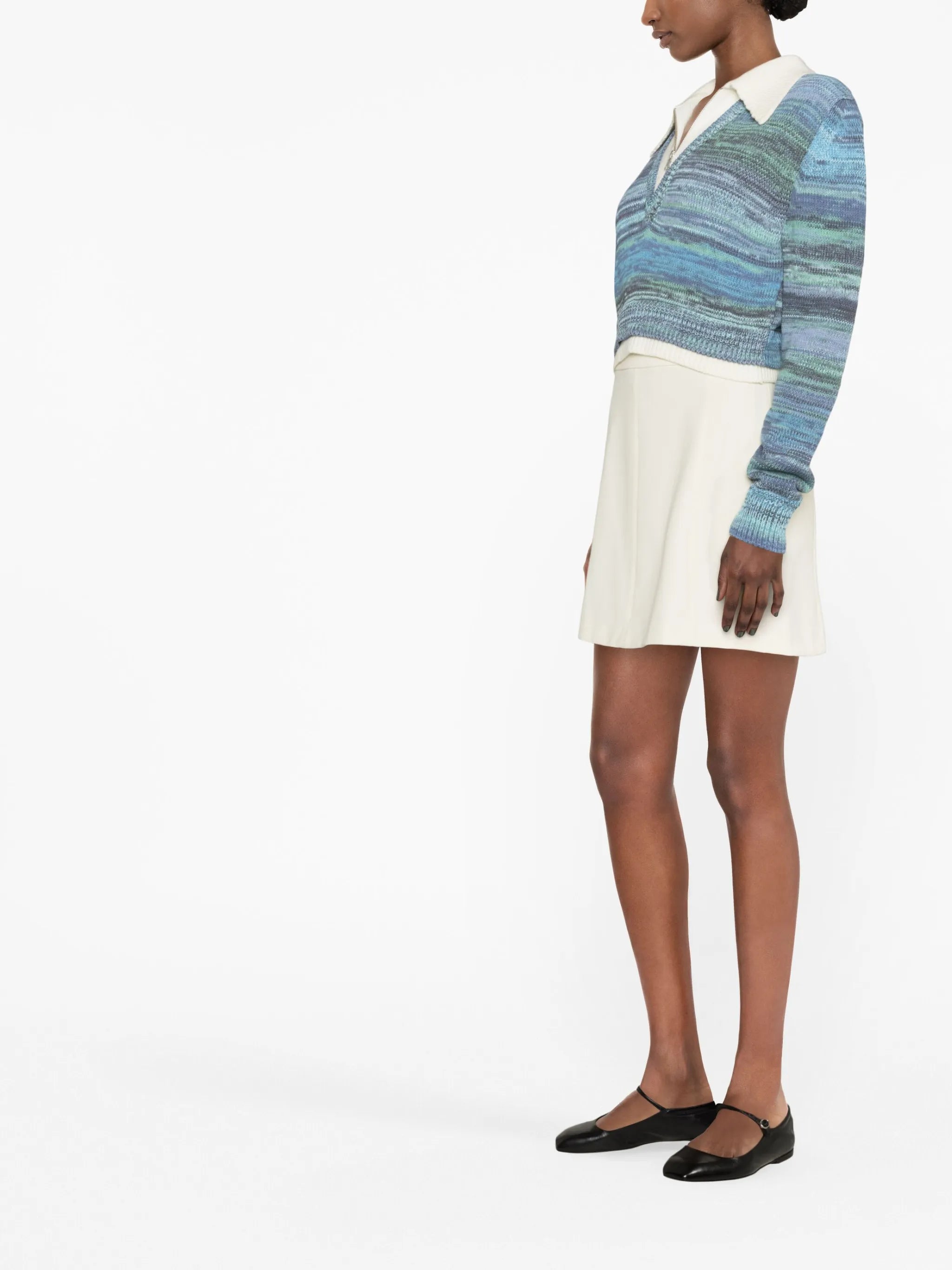long-sleeve knitted top