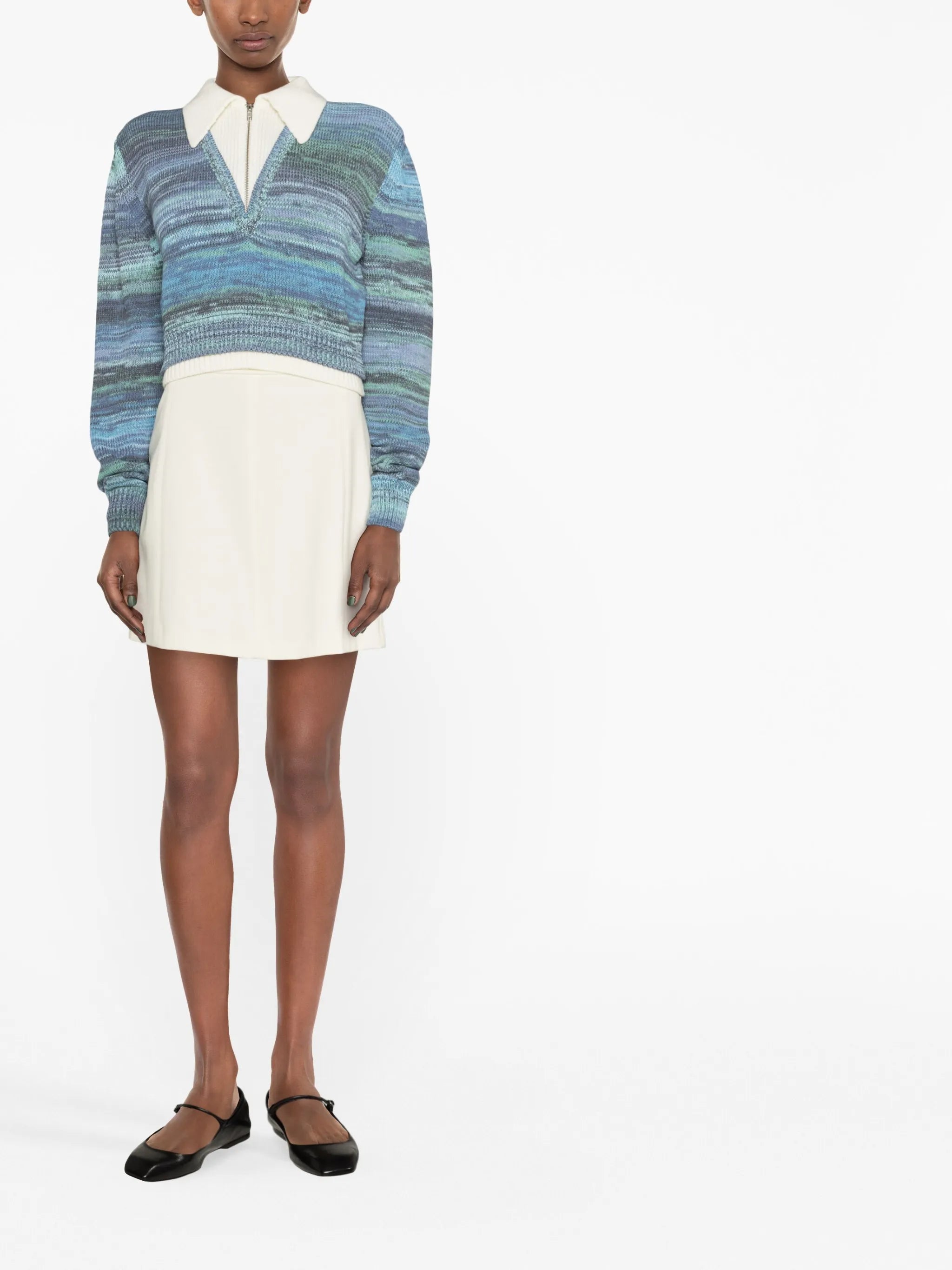 long-sleeve knitted top