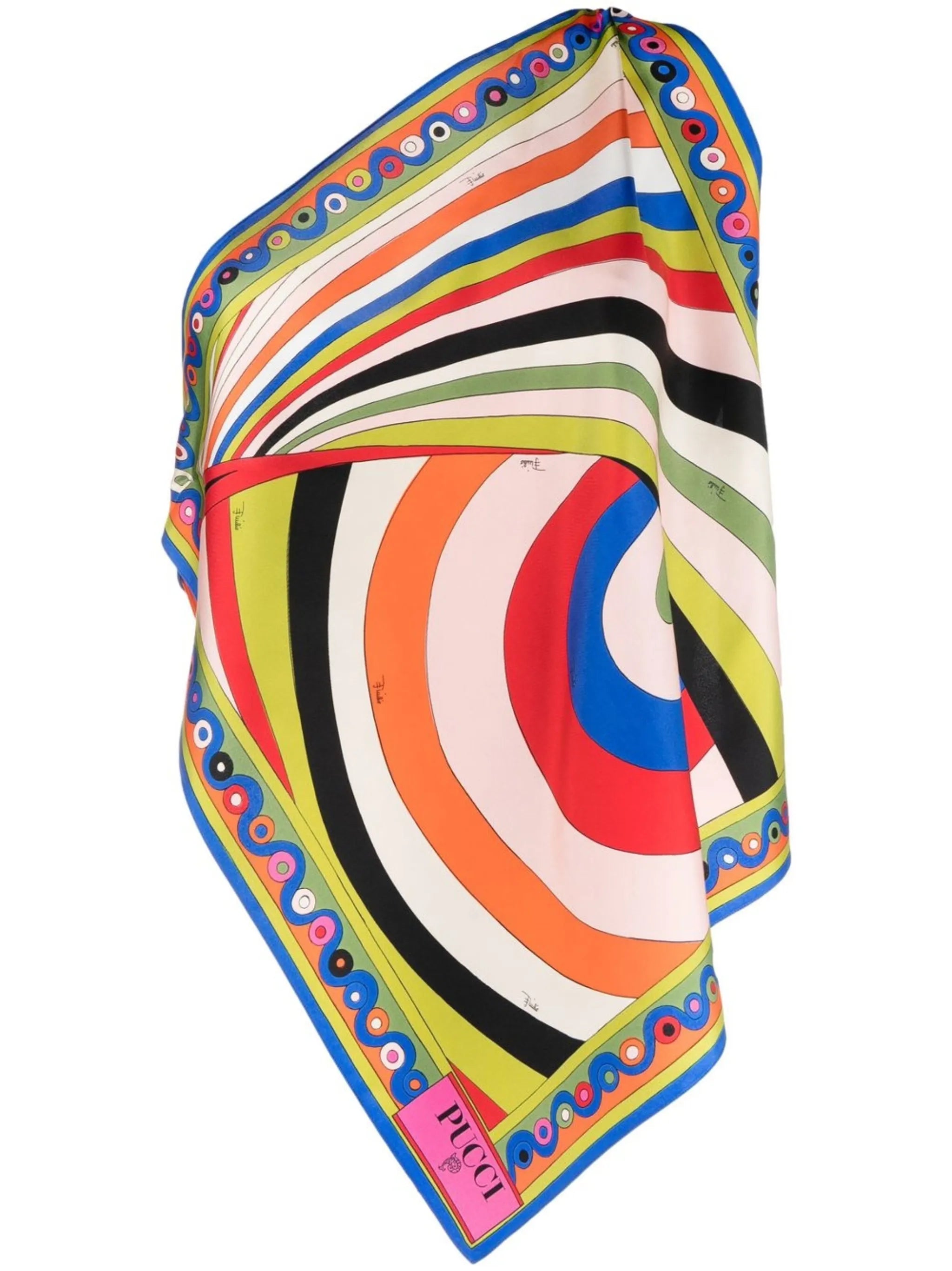 Iride-print silk-twill top