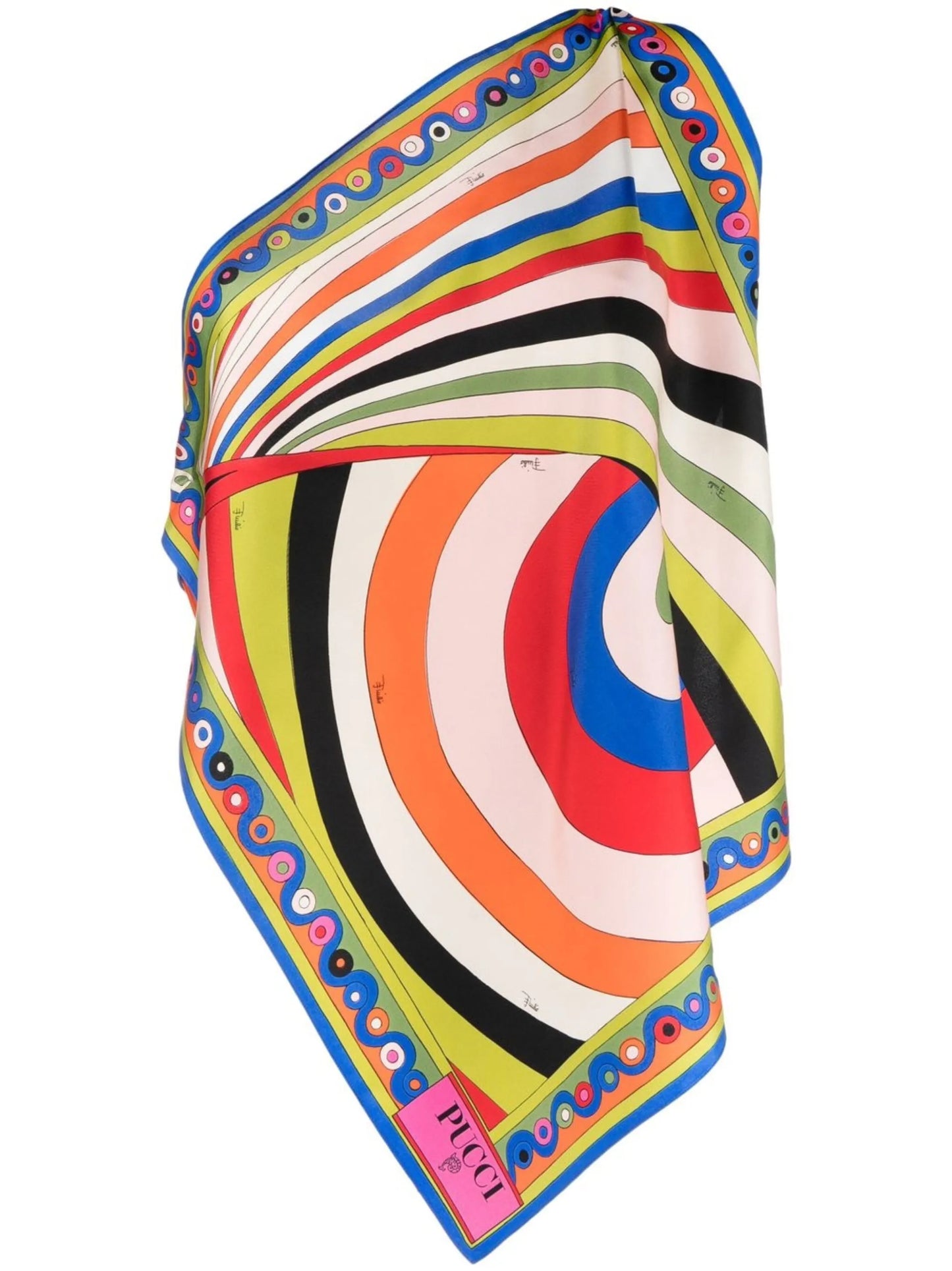 Iride-print silk-twill top
