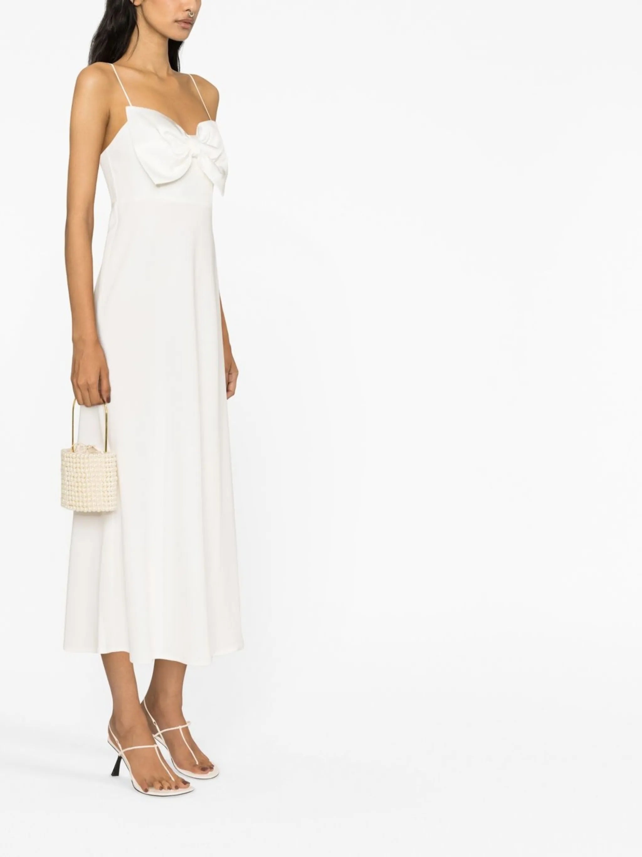 Leanna bow-embellished midi dress