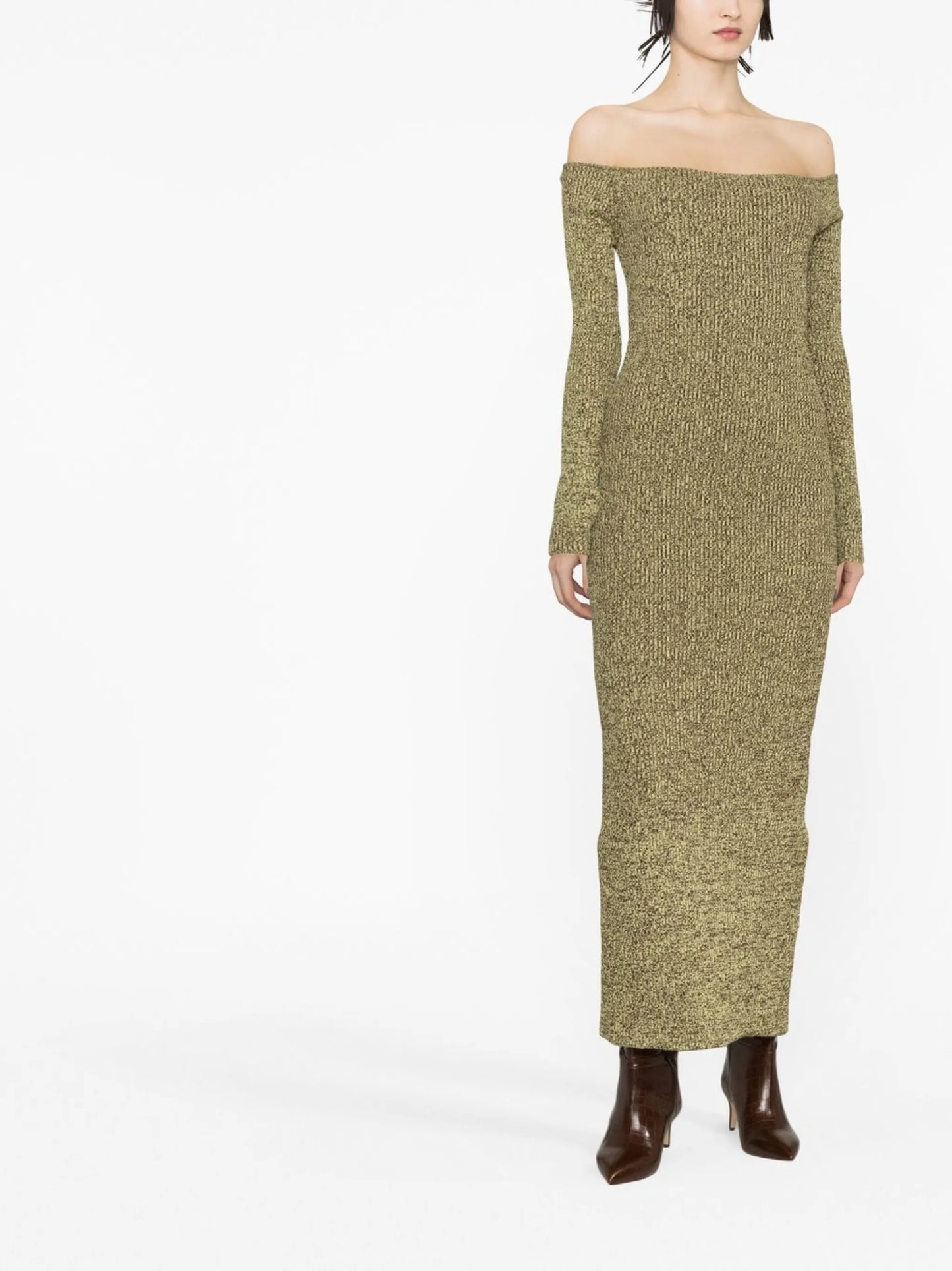 off-shoulder long-sleeve dress