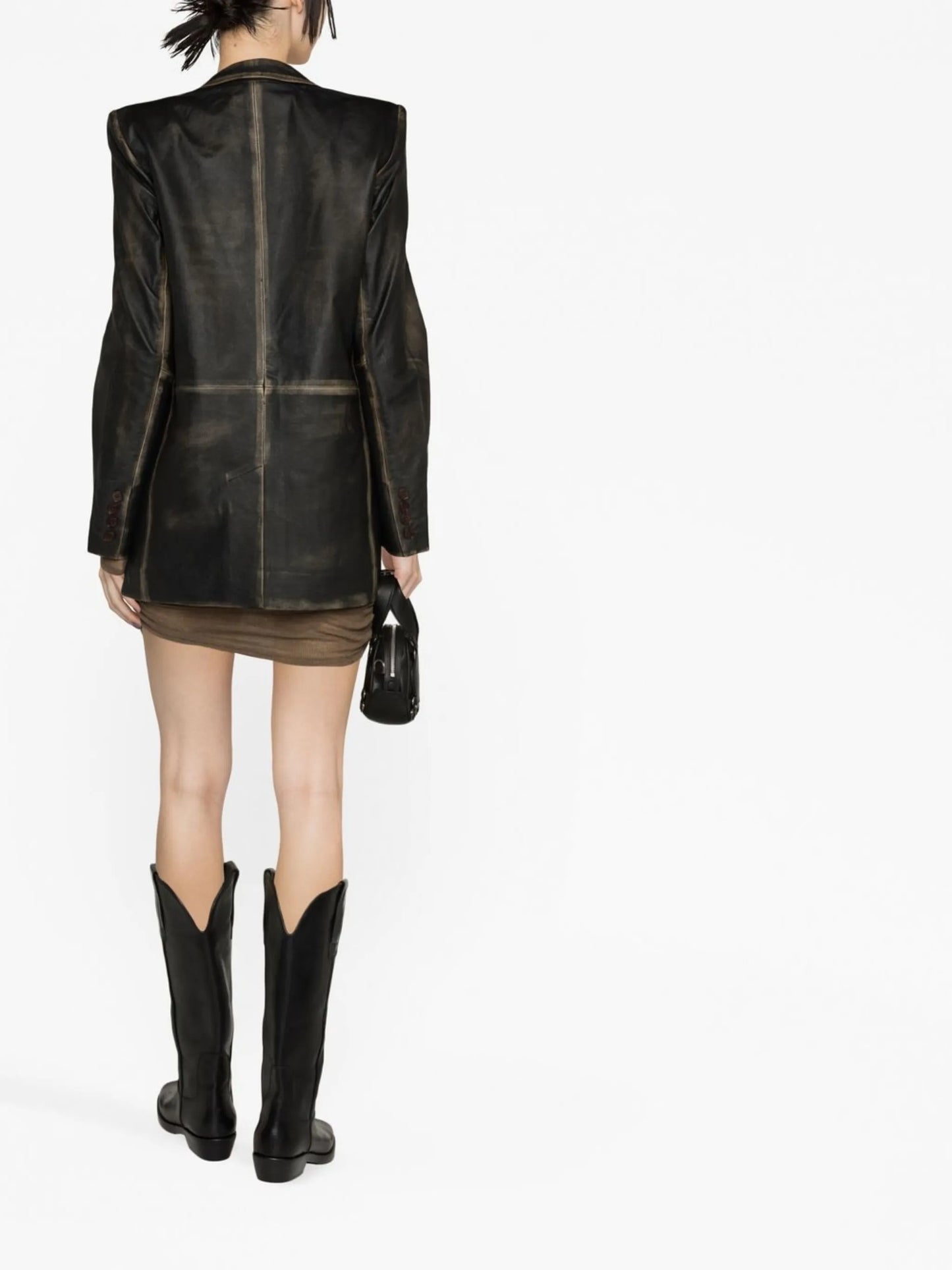 Kamia washed leather blazer