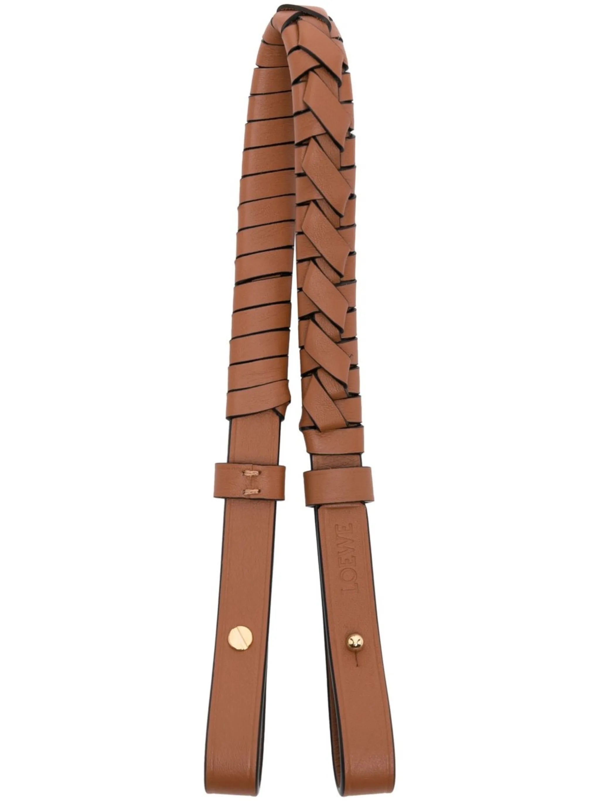 woven spiral leather bag strap