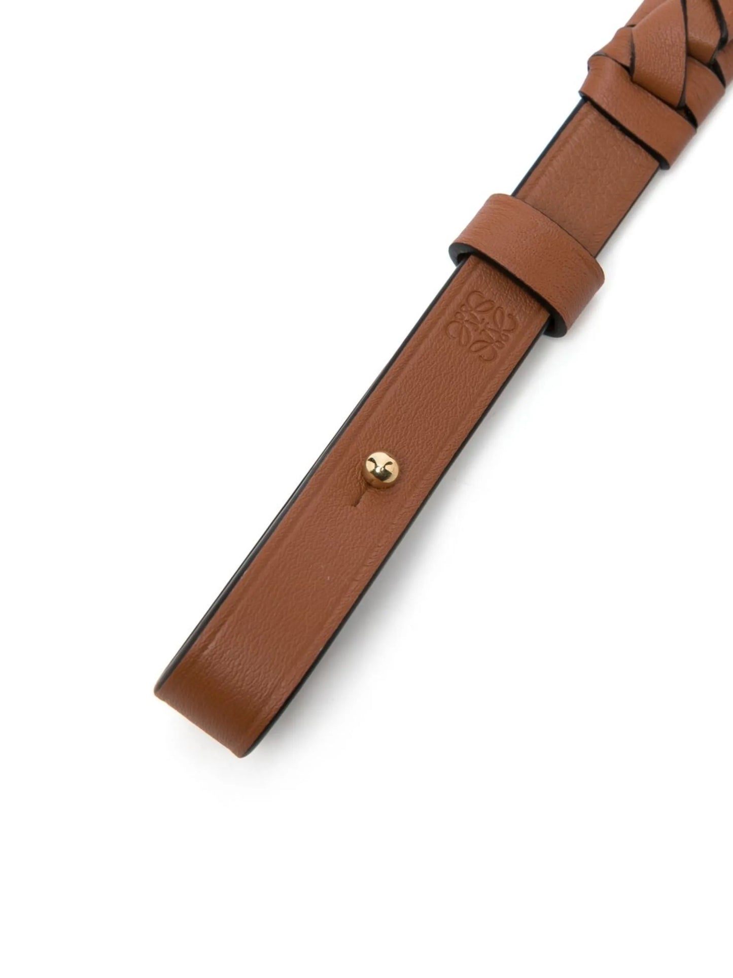 woven spiral leather bag strap