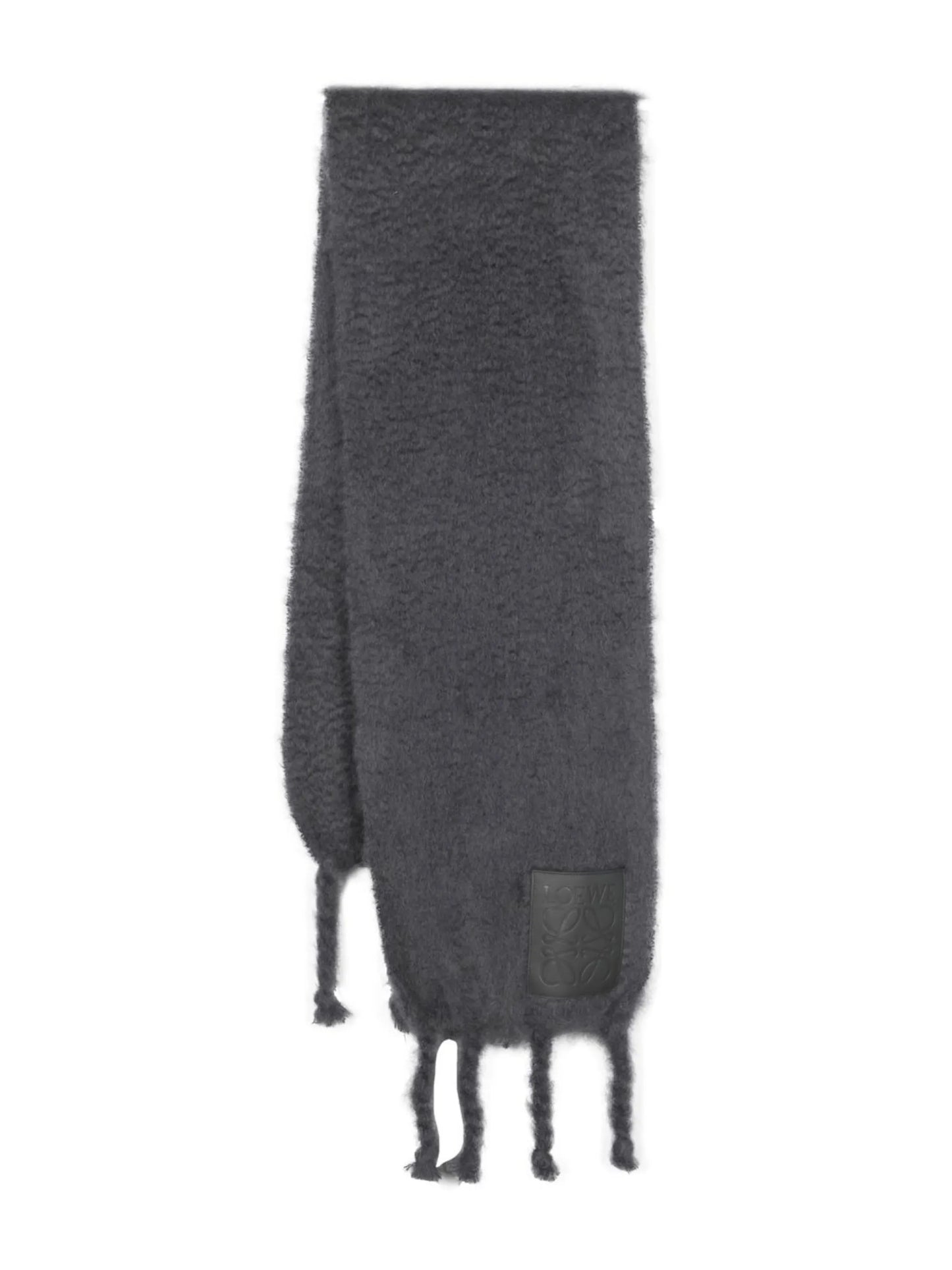 chunky logo-patch scarf