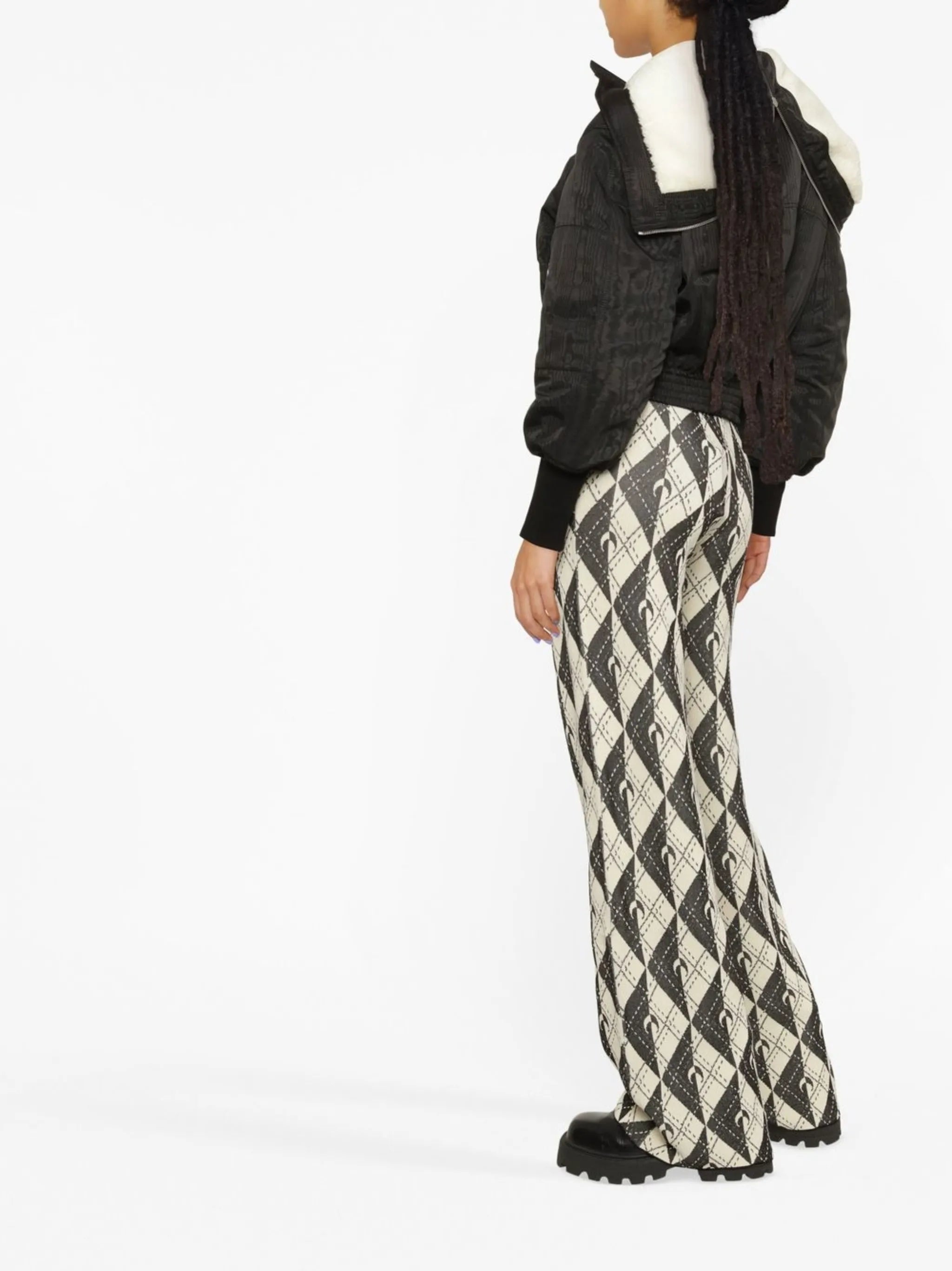 crescent moon knitted trousers