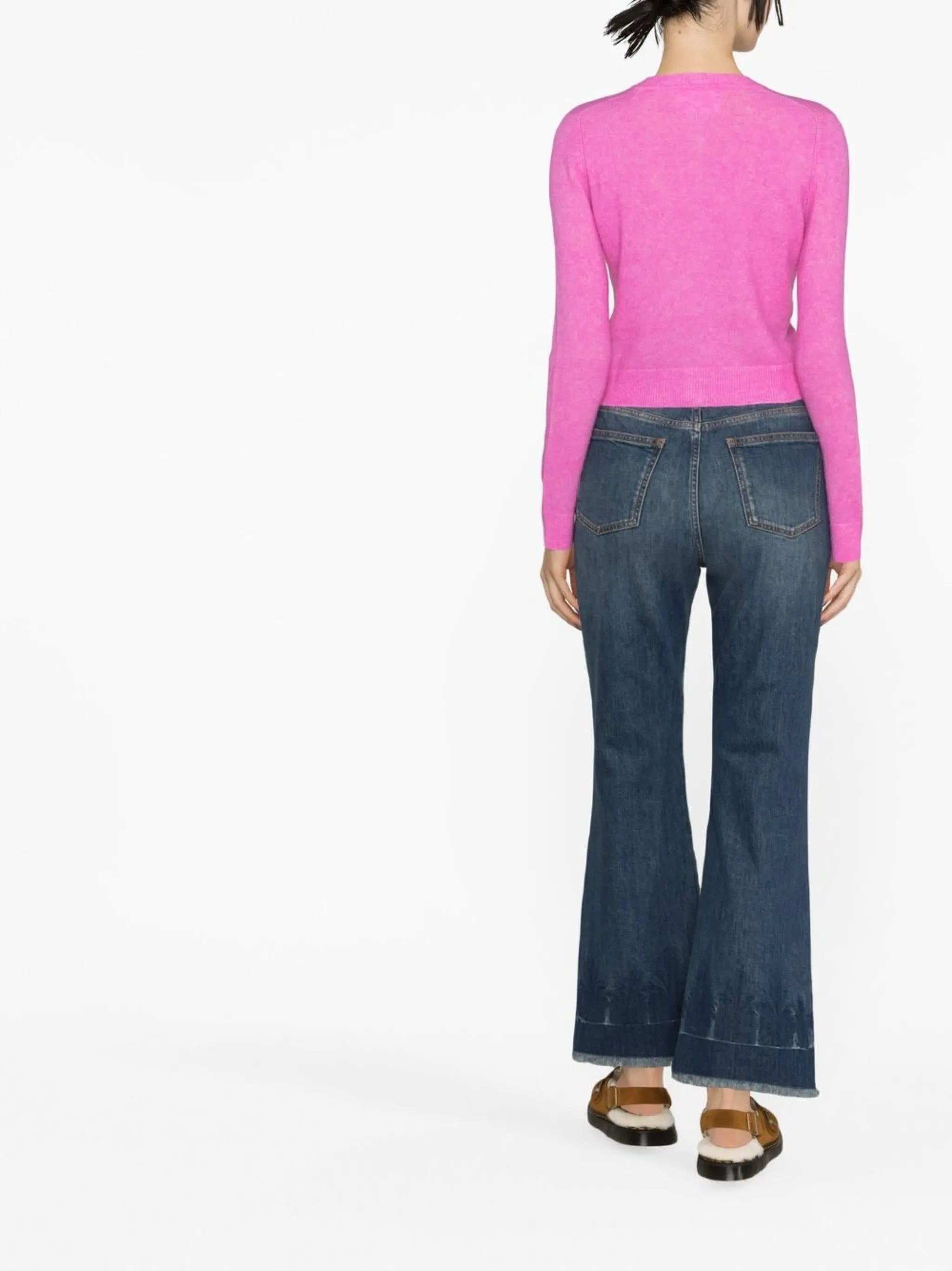 brushed button-up cardigan