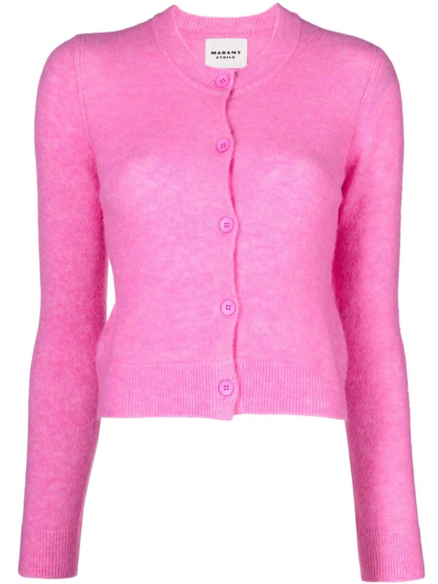 brushed button-up cardigan