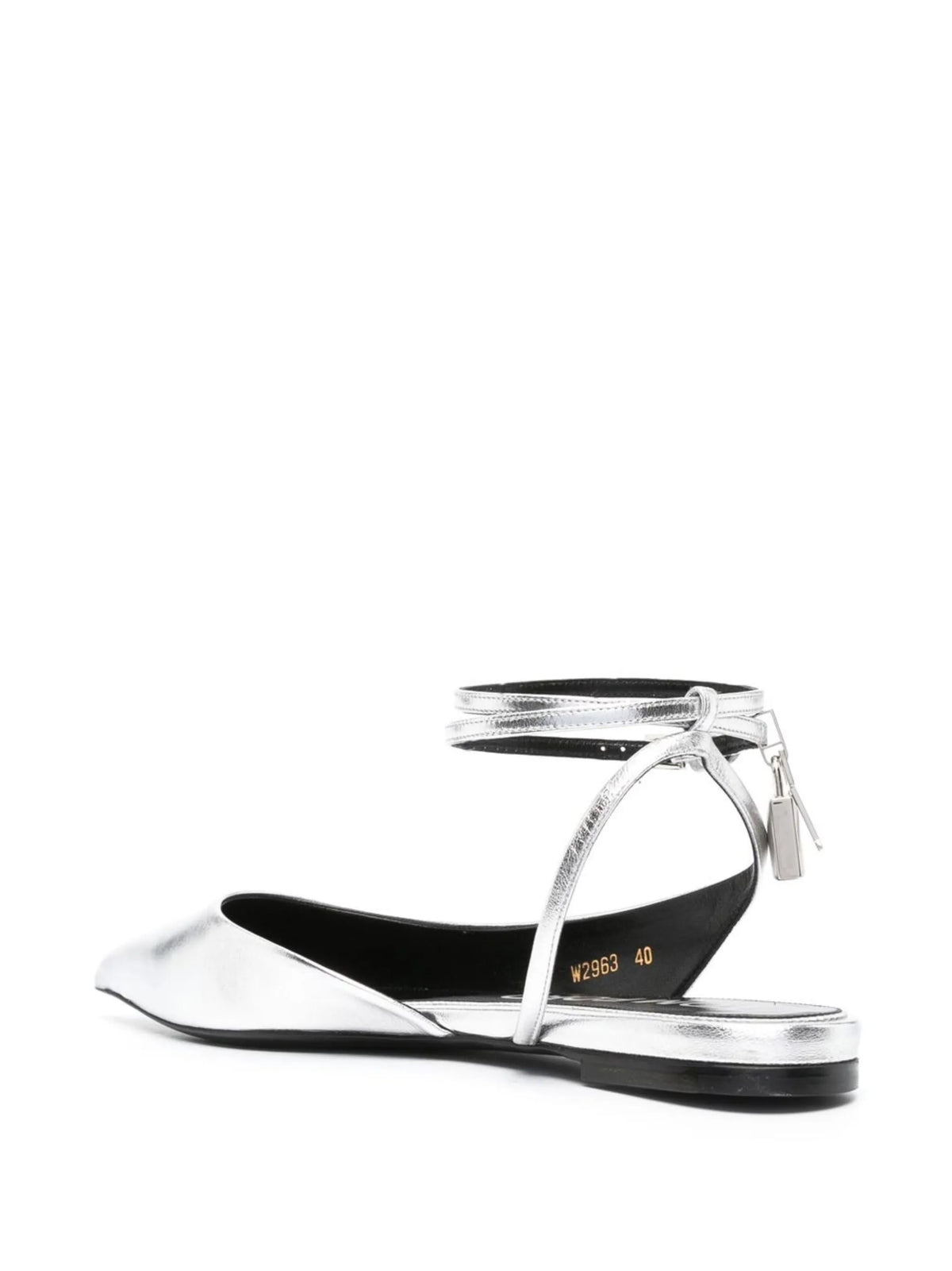 Padlock metallic ballet flats