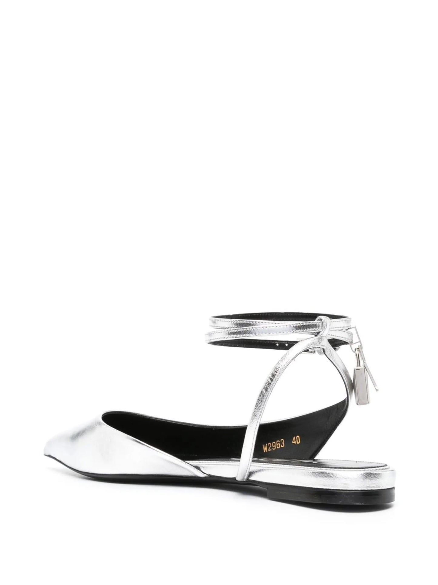 Padlock metallic ballet flats