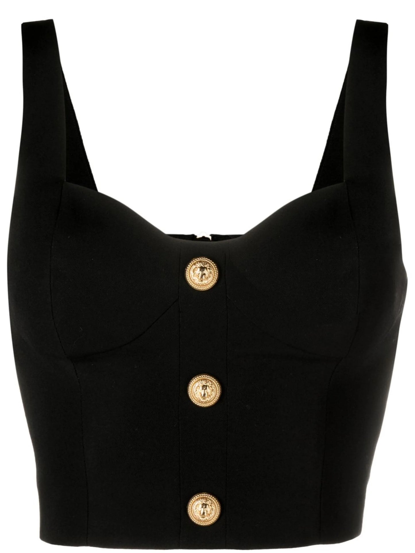 embossed button cropped top