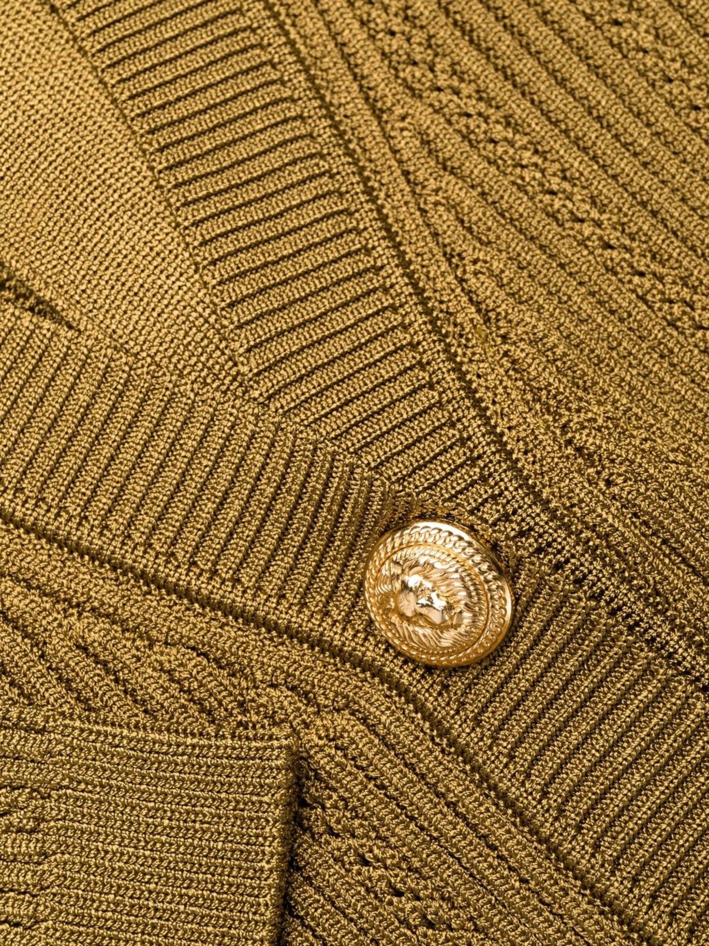 ribbed-knit buttoned minidress