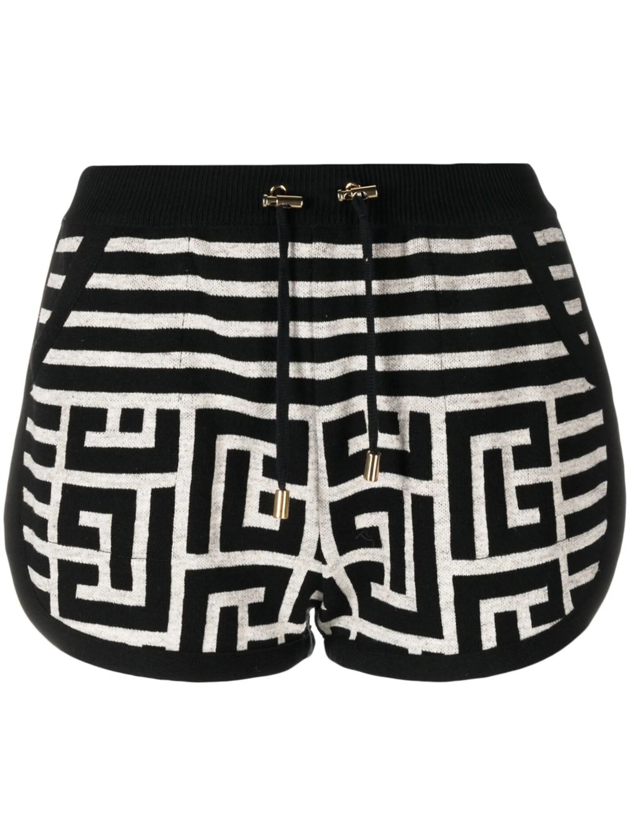 monogram-jacquard wool shorts