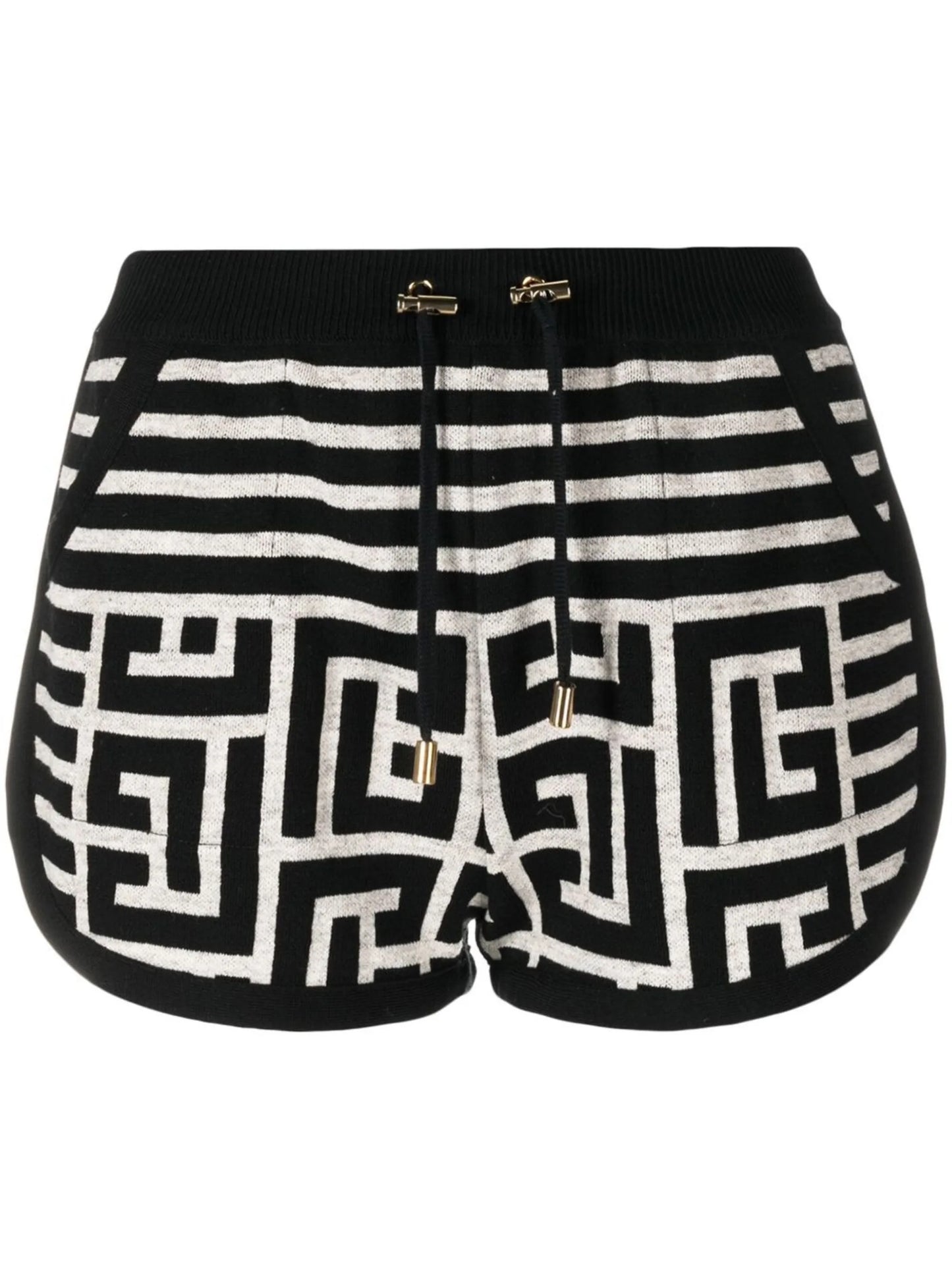 monogram-jacquard wool shorts