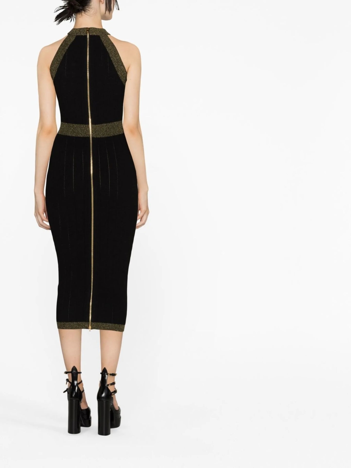 button-detail knitted dress