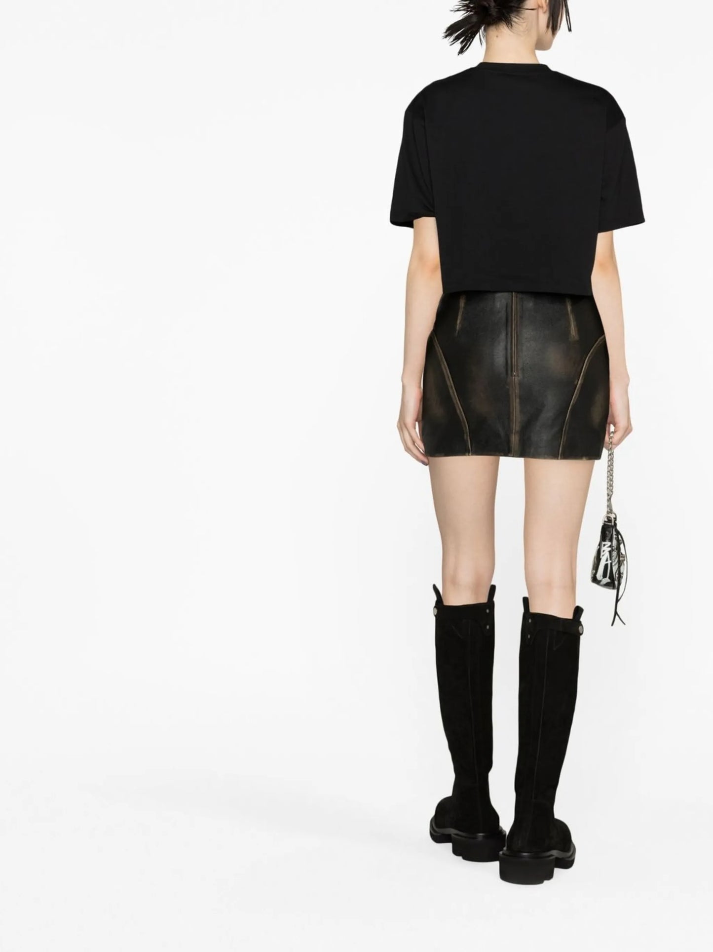 logo-print cropped T-shirt