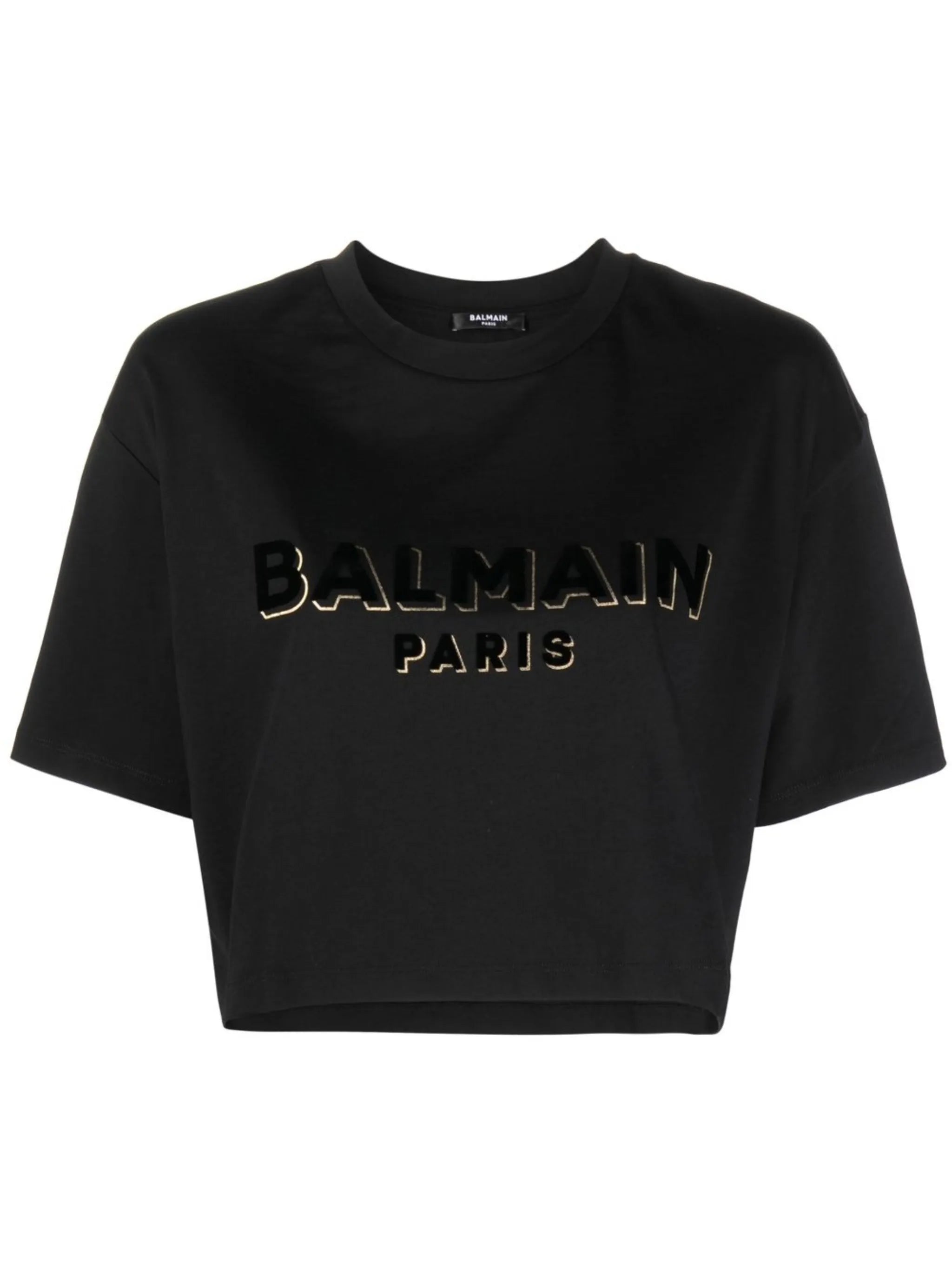 logo-print cropped T-shirt