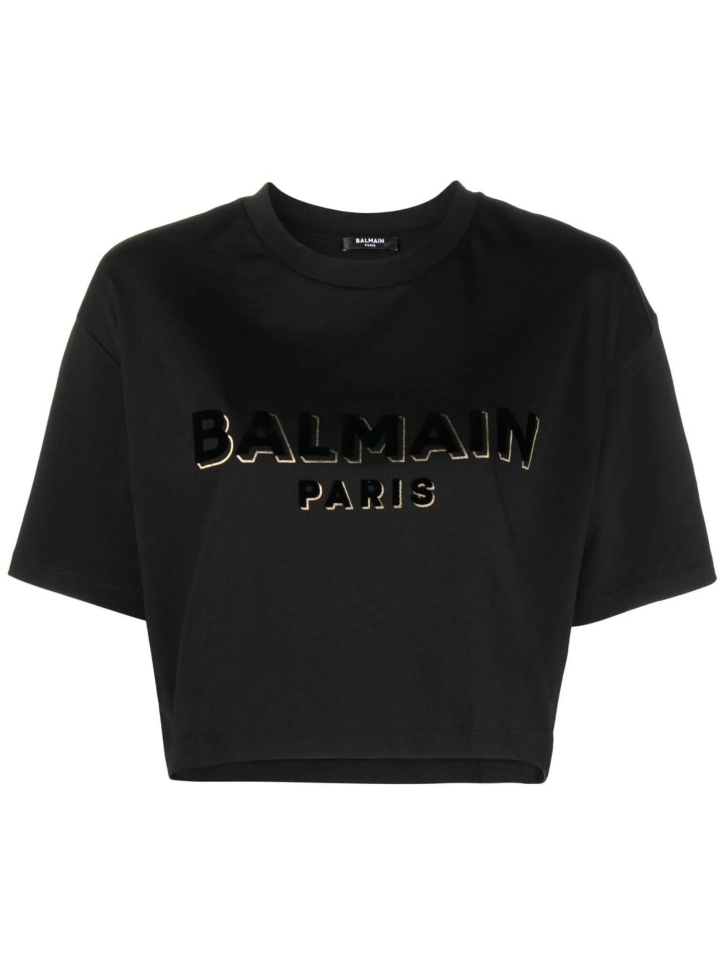 logo-print cropped T-shirt