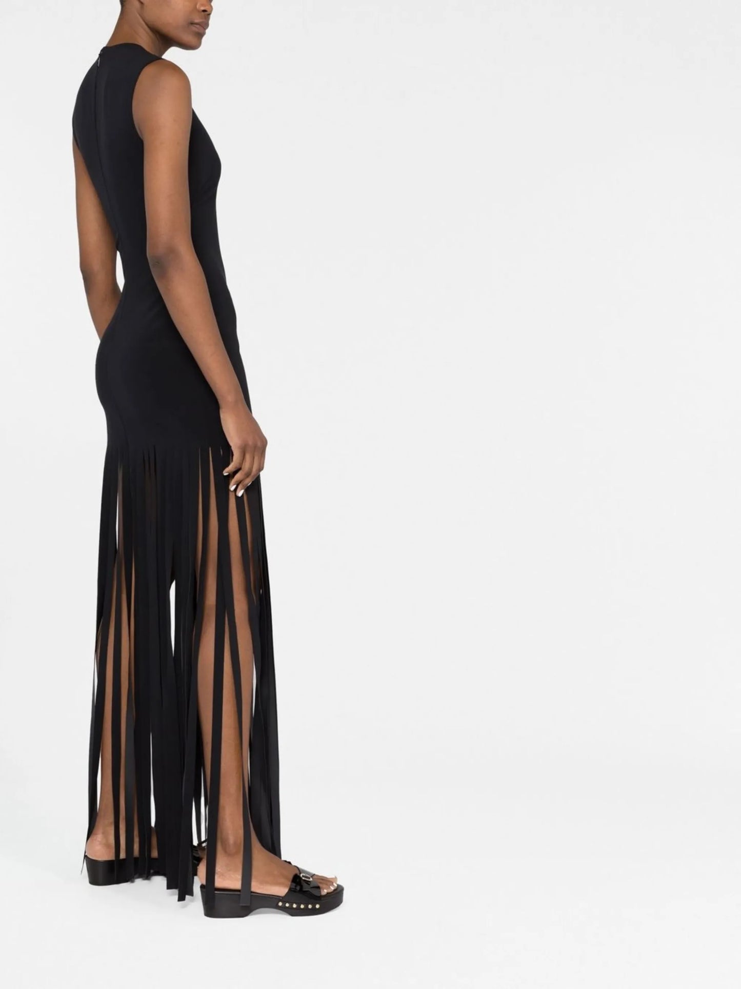 fringed maxi dress