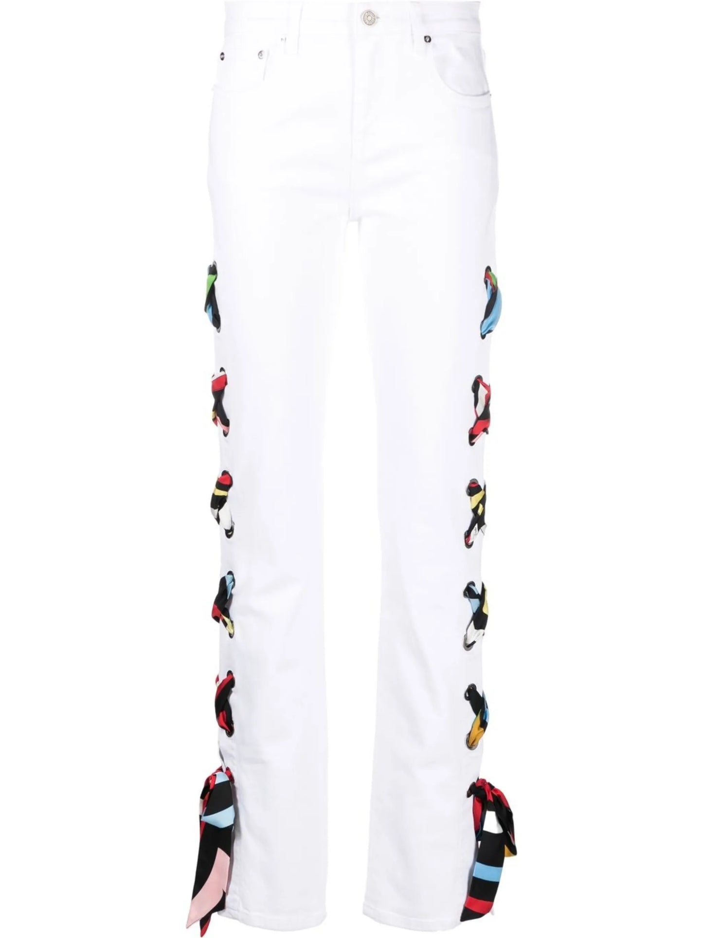Marmo-print flared jeans